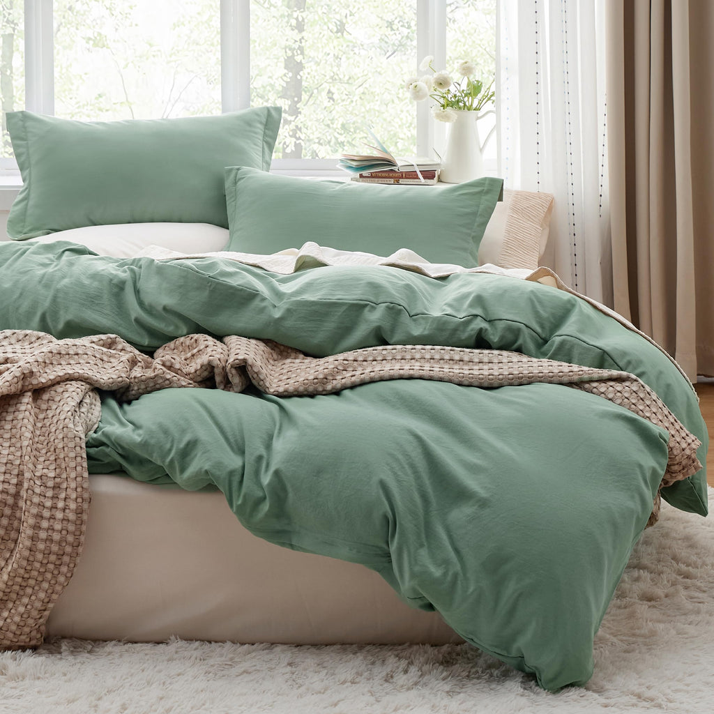 Bedsure Soft Prewashed Duvet Cover Set with Zipper Closure and Pillow Covers, Comforter Not Included