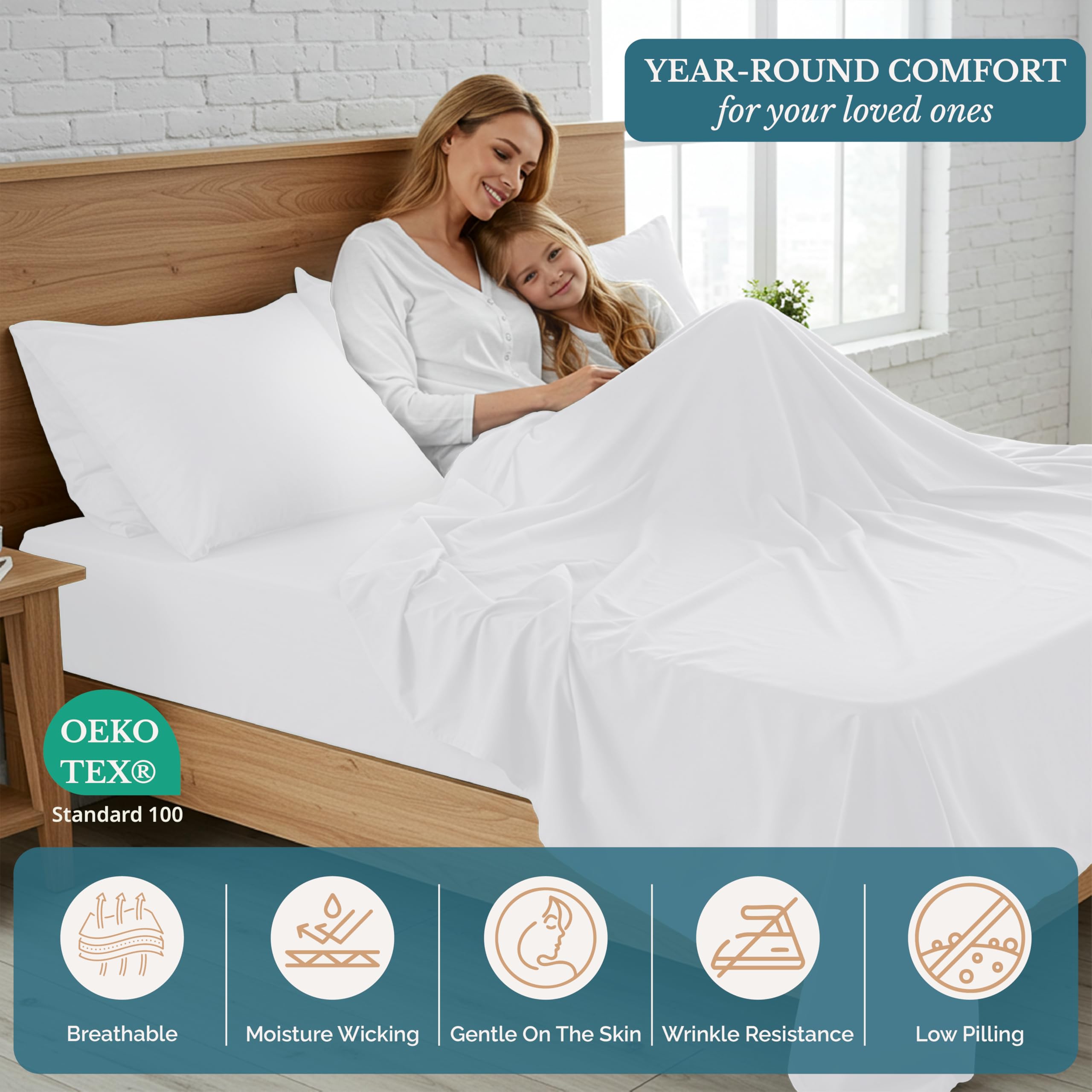 Casa Platino Sheets Set - Ultra Soft & Breathable Bed Sheets Set - Brushed Microfiber - Shrinkage and Fade Resistant – Easy Care Sheets Set with Deep Pockets