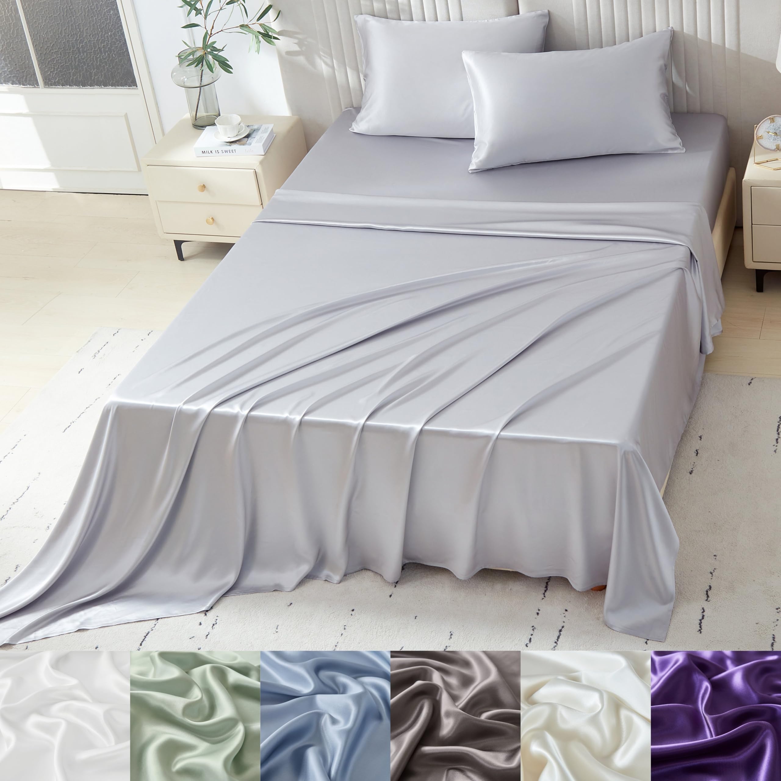 Luxury 22-Momme Mulberry Silk Deep-Pocket Sheet Set