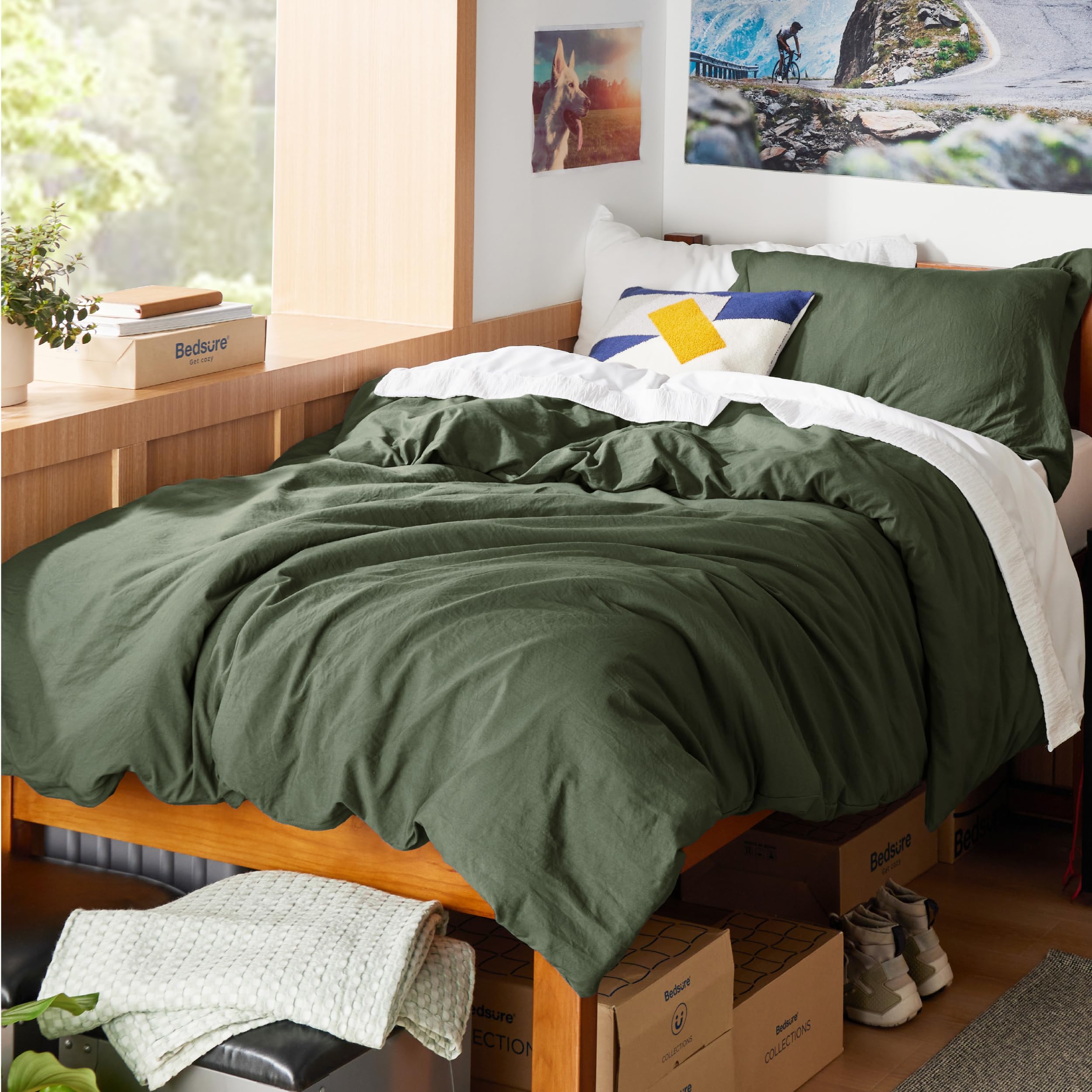 Bedsure Soft Prewashed Duvet Cover Set with Zipper Closure and Pillow Covers, Comforter Not Included