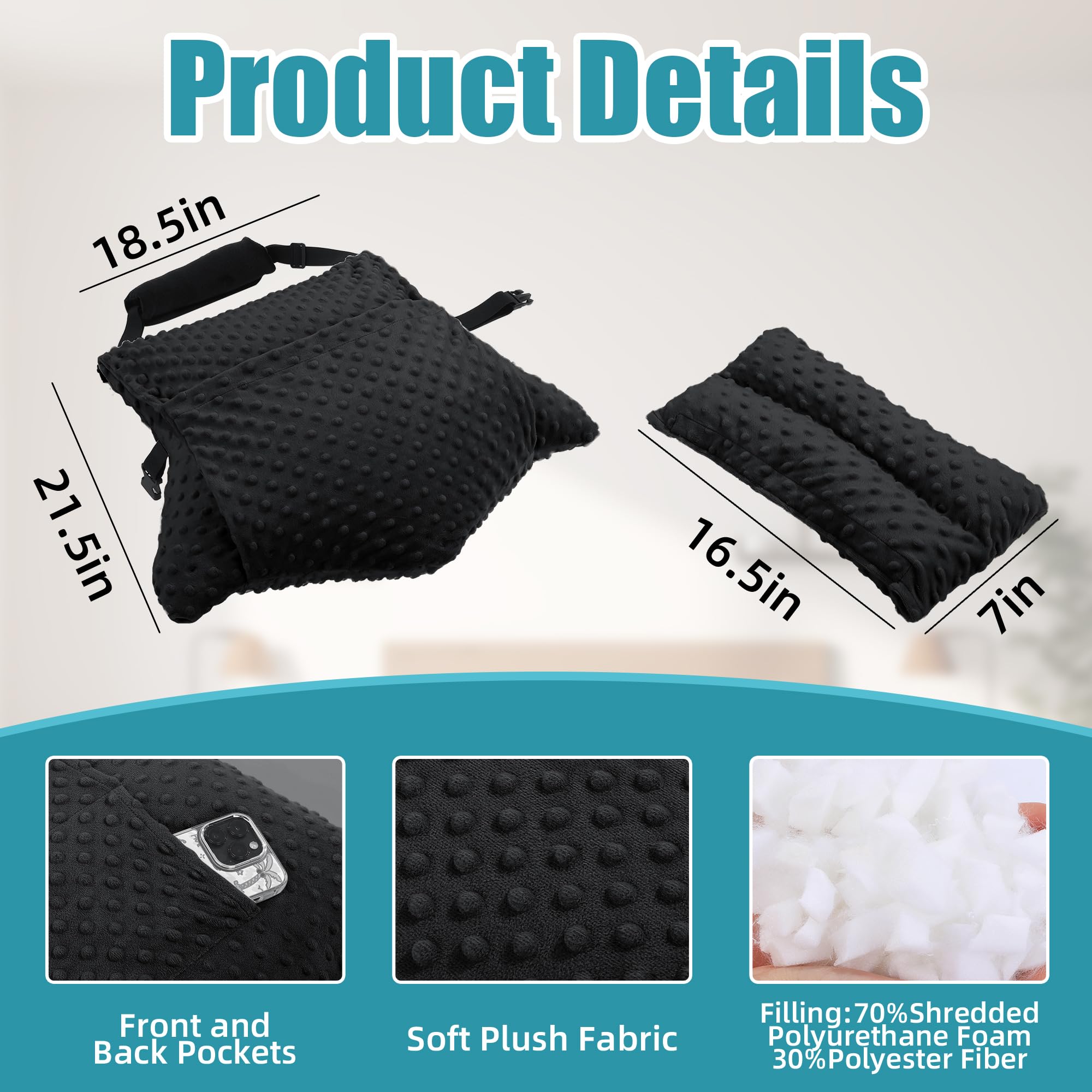 Post-Surgery Shredded Memory Foam Recovery Pillow Set