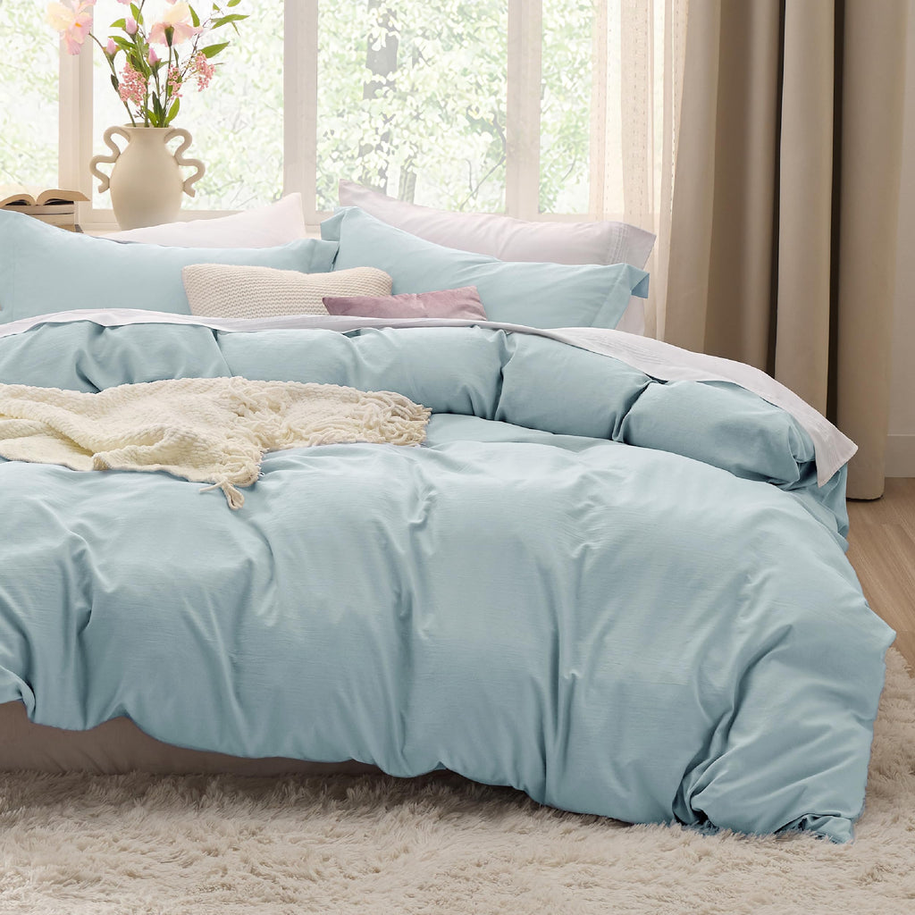 Bedsure Soft Prewashed Duvet Cover Set with Zipper Closure and Pillow Covers, Comforter Not Included