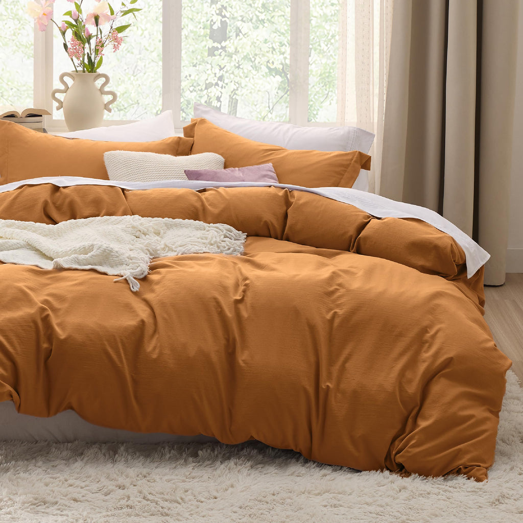Bedsure Soft Prewashed Duvet Cover Set with Zipper Closure and Pillow Covers, Comforter Not Included