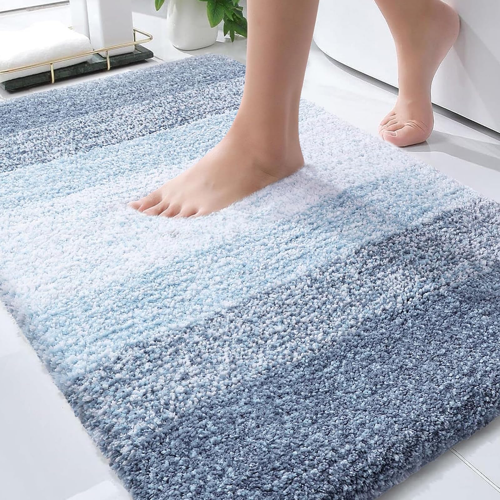 Plush Quick-Dry Absorbent Microfiber Bathroom Mat