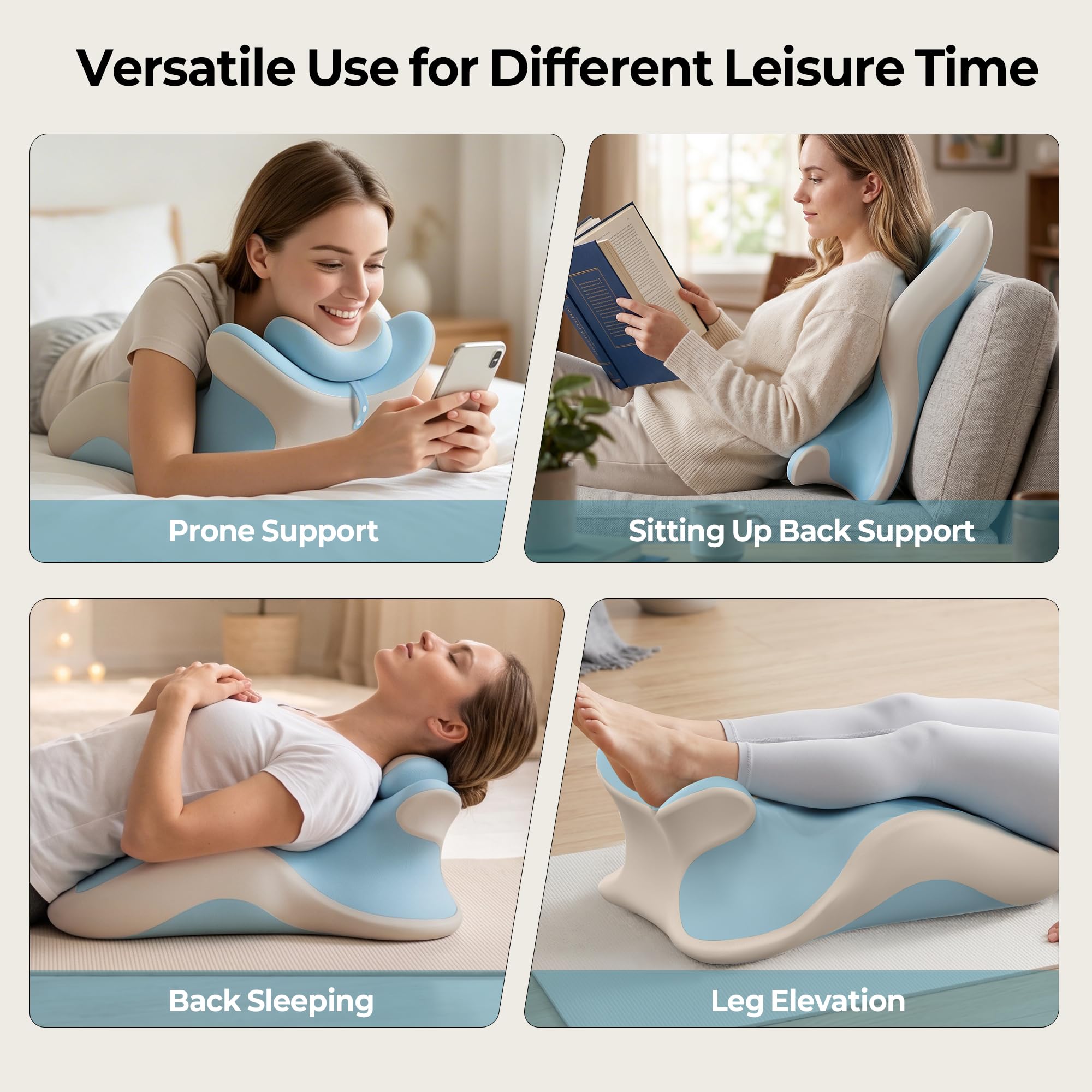 Angled Wedge Support Pillow for Neck, Back and Waist