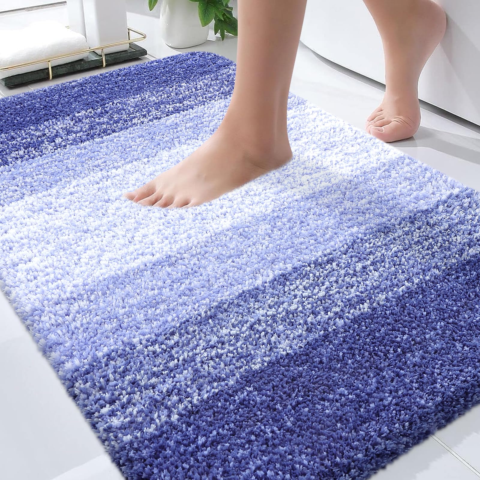 Plush Quick-Dry Absorbent Microfiber Bathroom Mat
