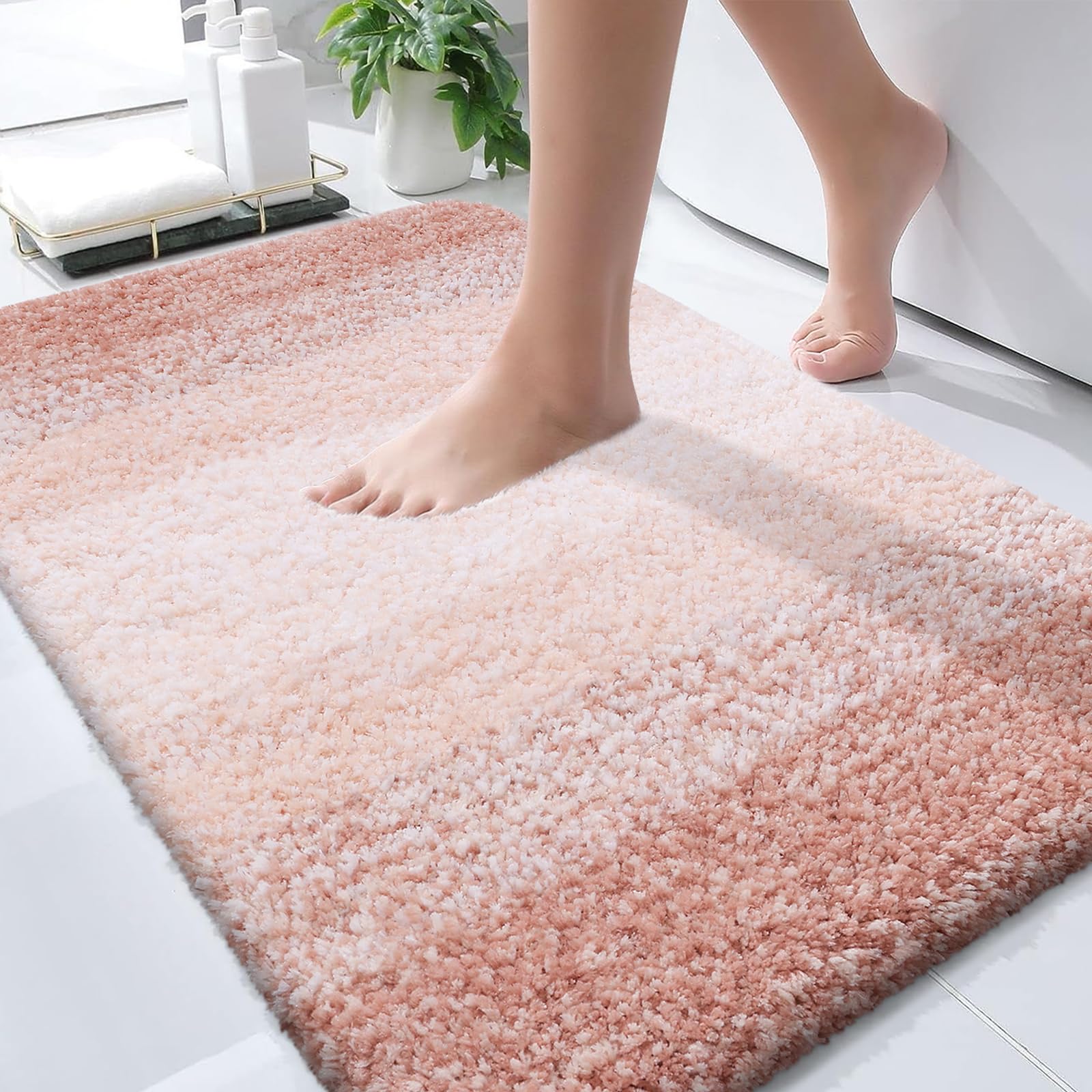Plush Quick-Dry Absorbent Microfiber Bathroom Mat