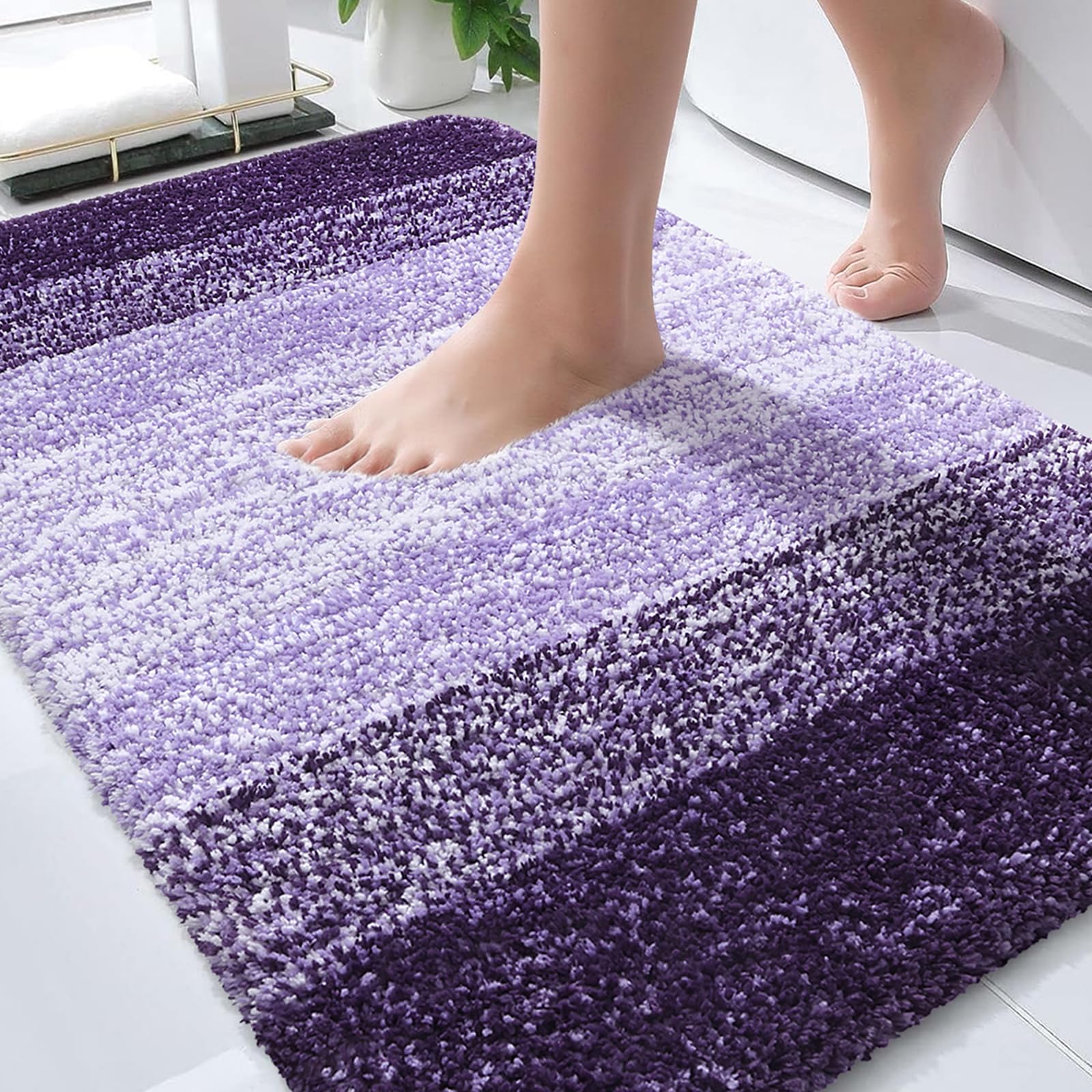 Plush Quick-Dry Absorbent Microfiber Bathroom Mat