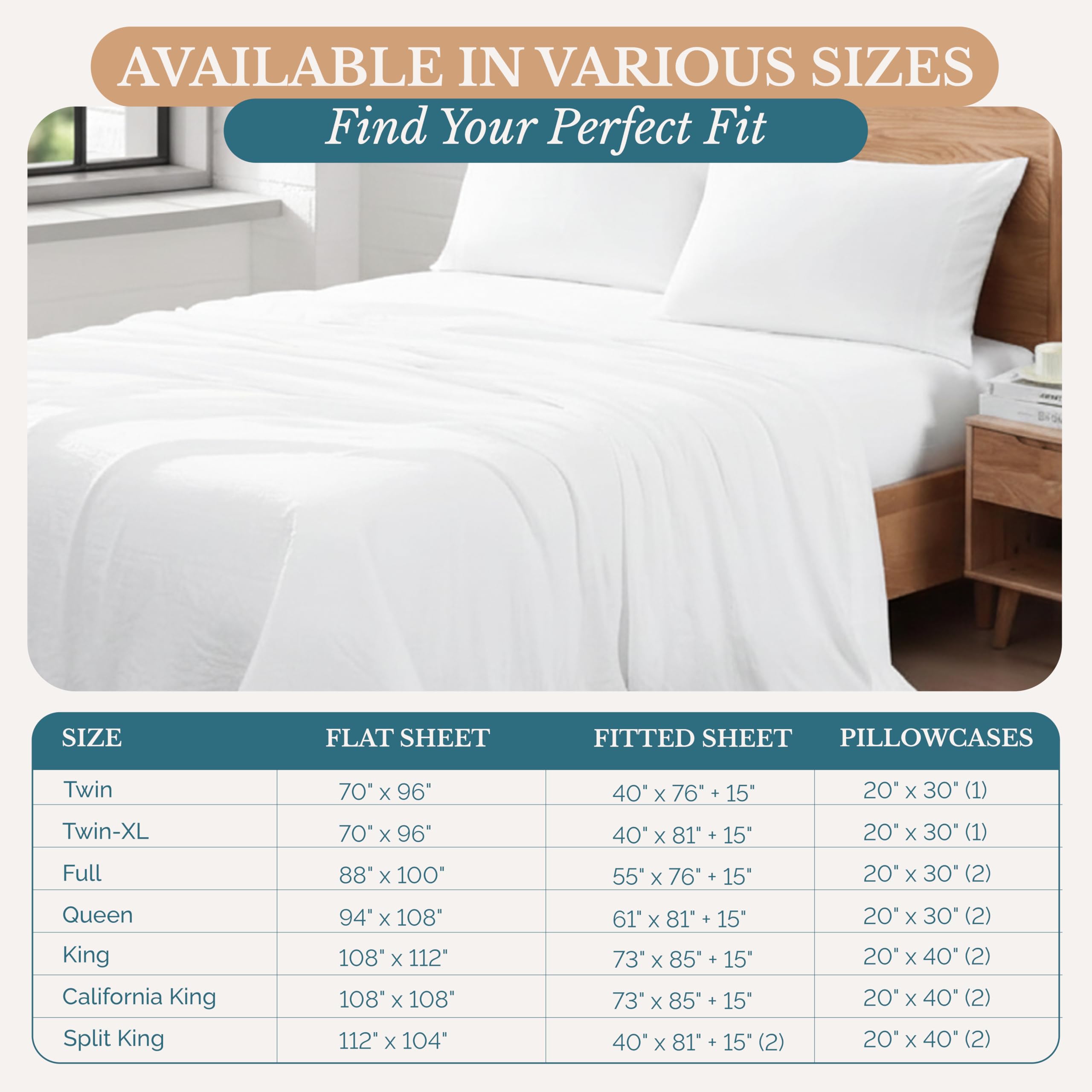 Casa Platino Sheets Set - Ultra Soft & Breathable Bed Sheets Set - Brushed Microfiber - Shrinkage and Fade Resistant – Easy Care Sheets Set with Deep Pockets