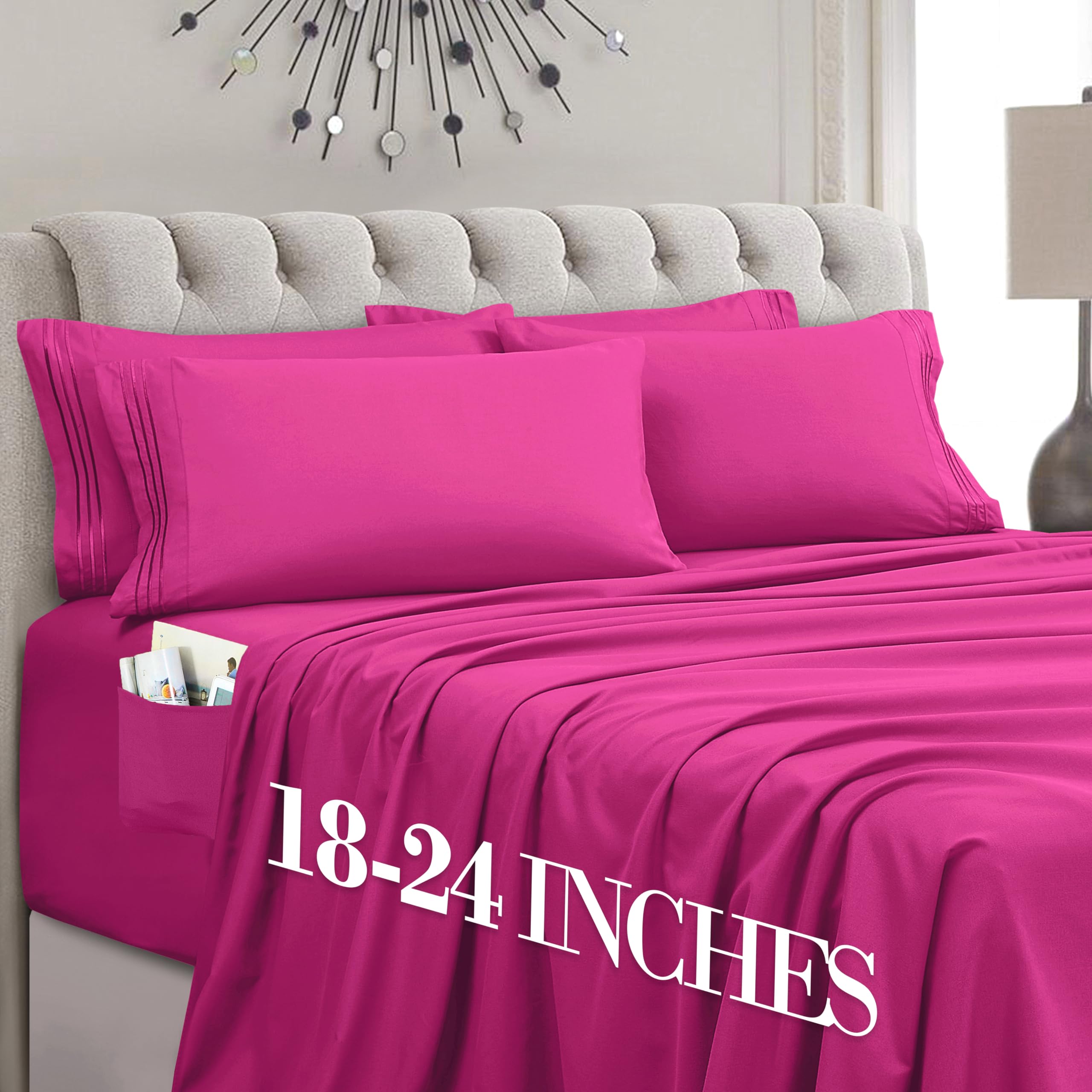 Hotel-Style Cooling Deep-Pocket Sheet Set, 6 Pieces