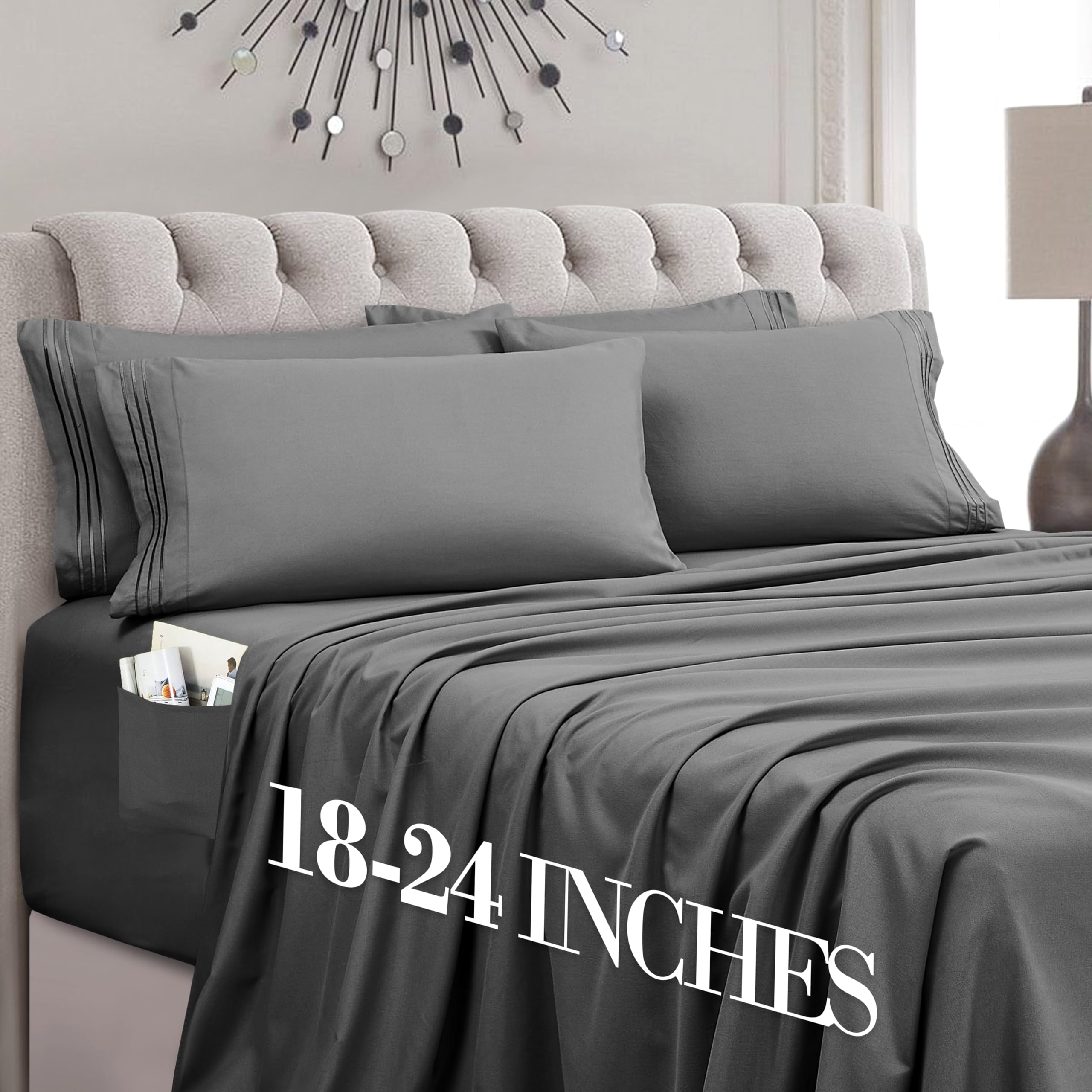 Hotel-Style Cooling Deep-Pocket Sheet Set, 6 Pieces
