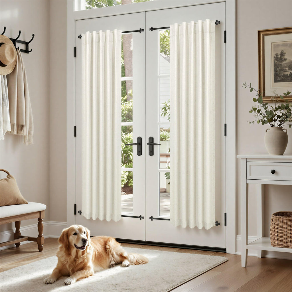 Faux Linen Thermal Blackout Curtains for Bedroom