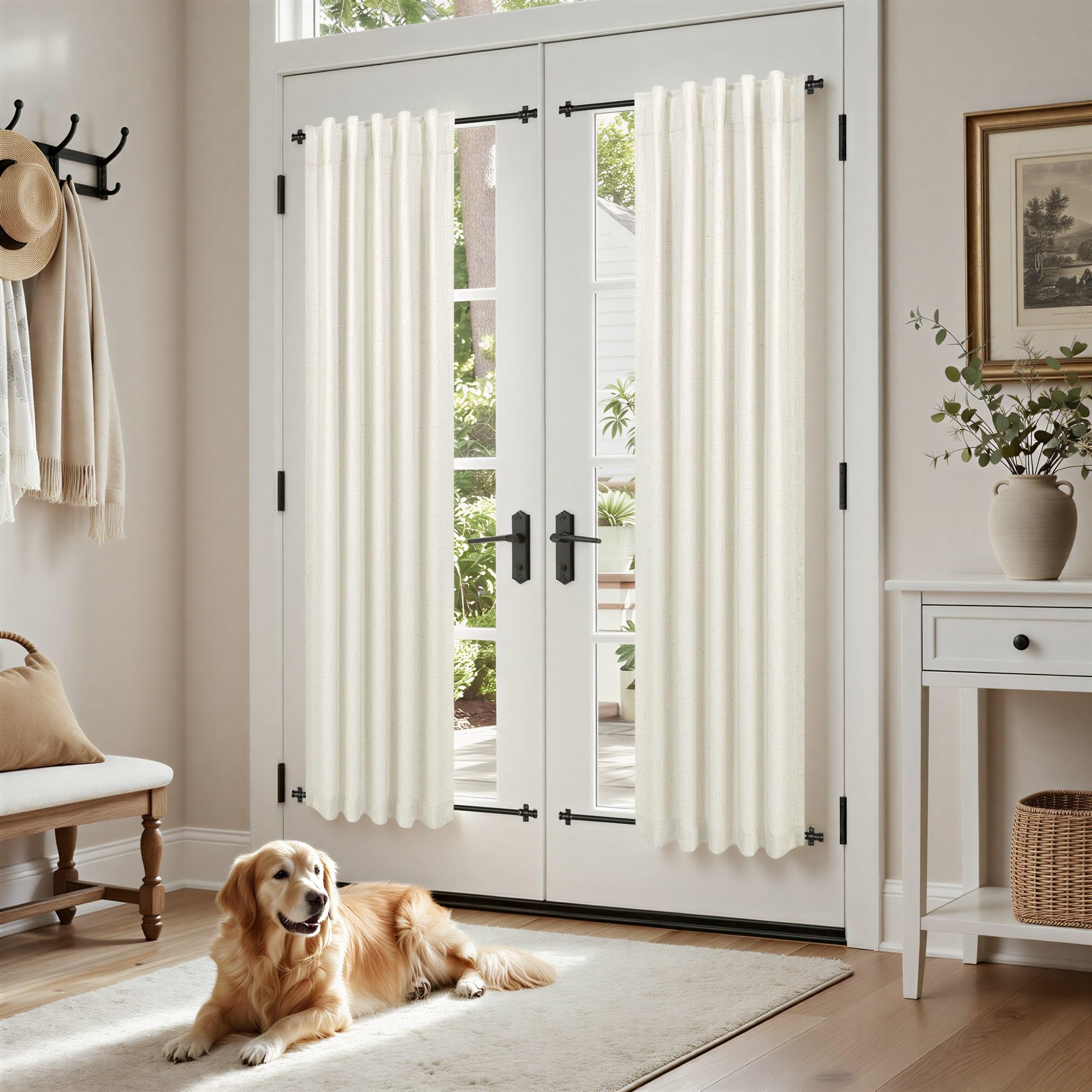 Faux Linen Thermal Blackout Curtains for Bedroom