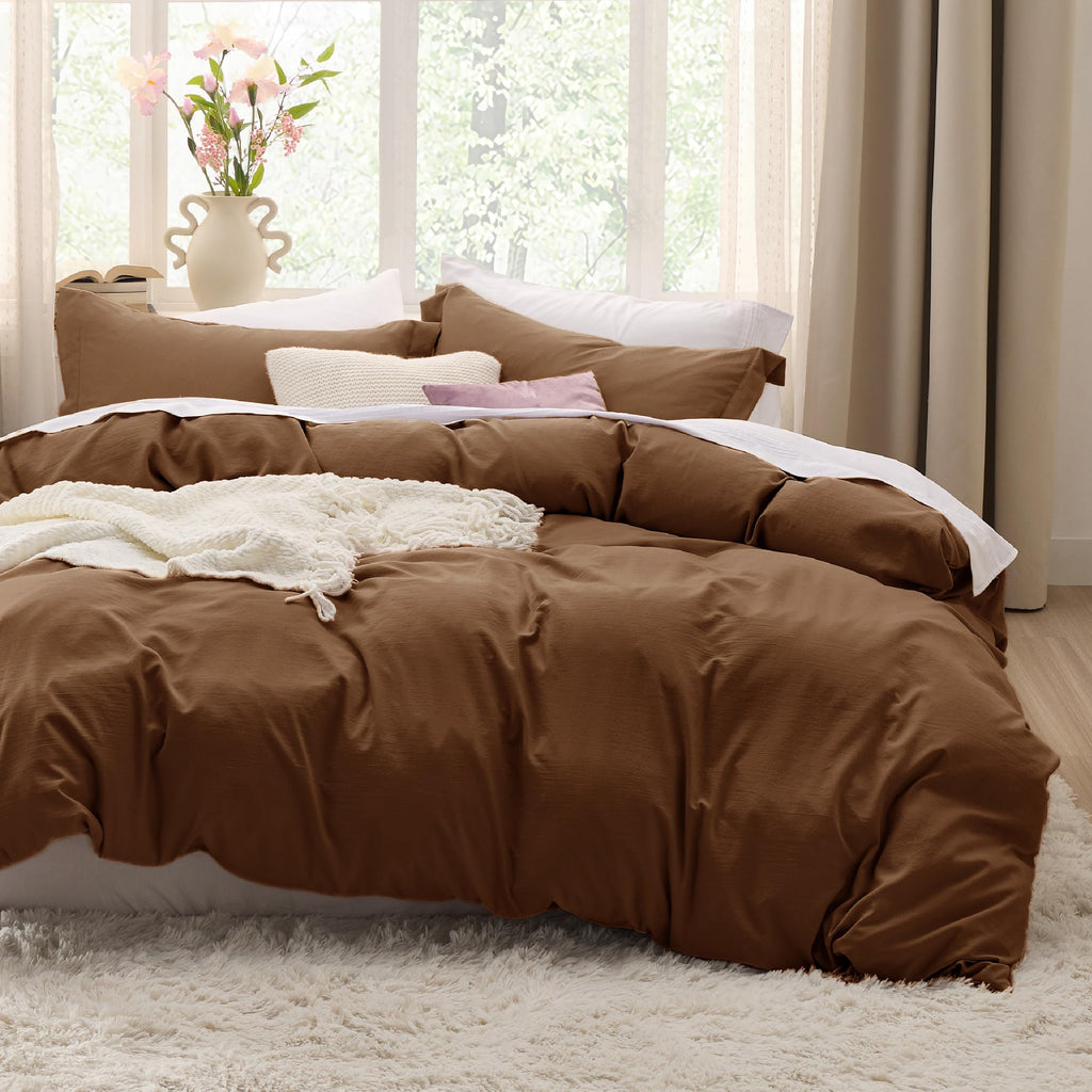 Bedsure Soft Prewashed Duvet Cover Set with Zipper Closure and Pillow Covers, Comforter Not Included