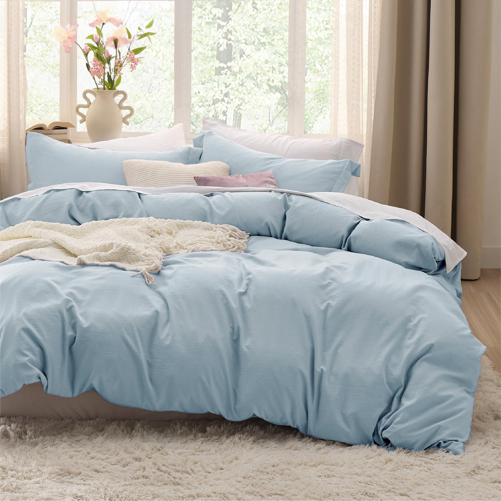 Bedsure Soft Prewashed Duvet Cover Set with Zipper Closure and Pillow Covers, Comforter Not Included