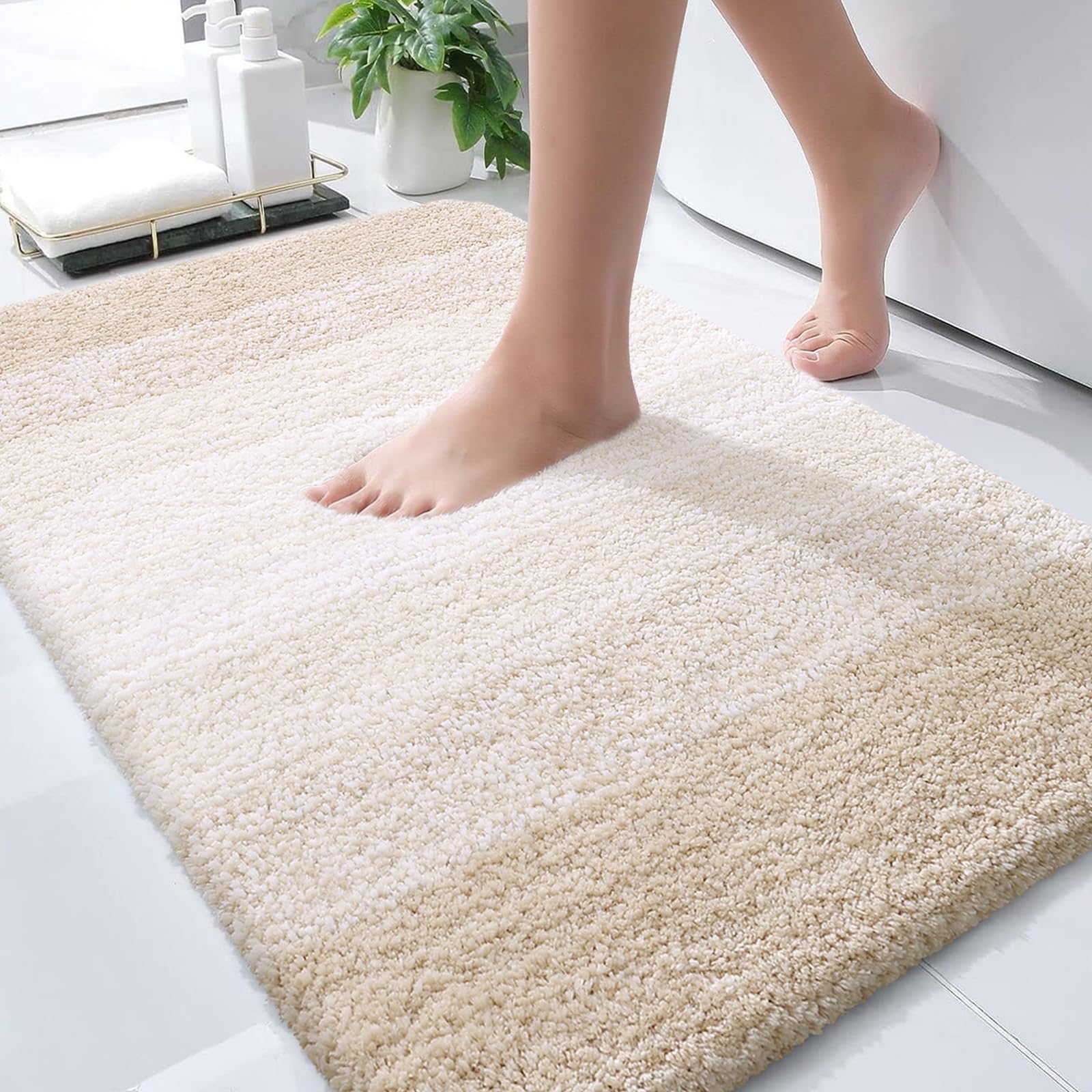 Plush Quick-Dry Absorbent Microfiber Bathroom Mat