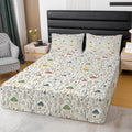 Yellow Sunflower Floral Bed Skirt with Split Corners