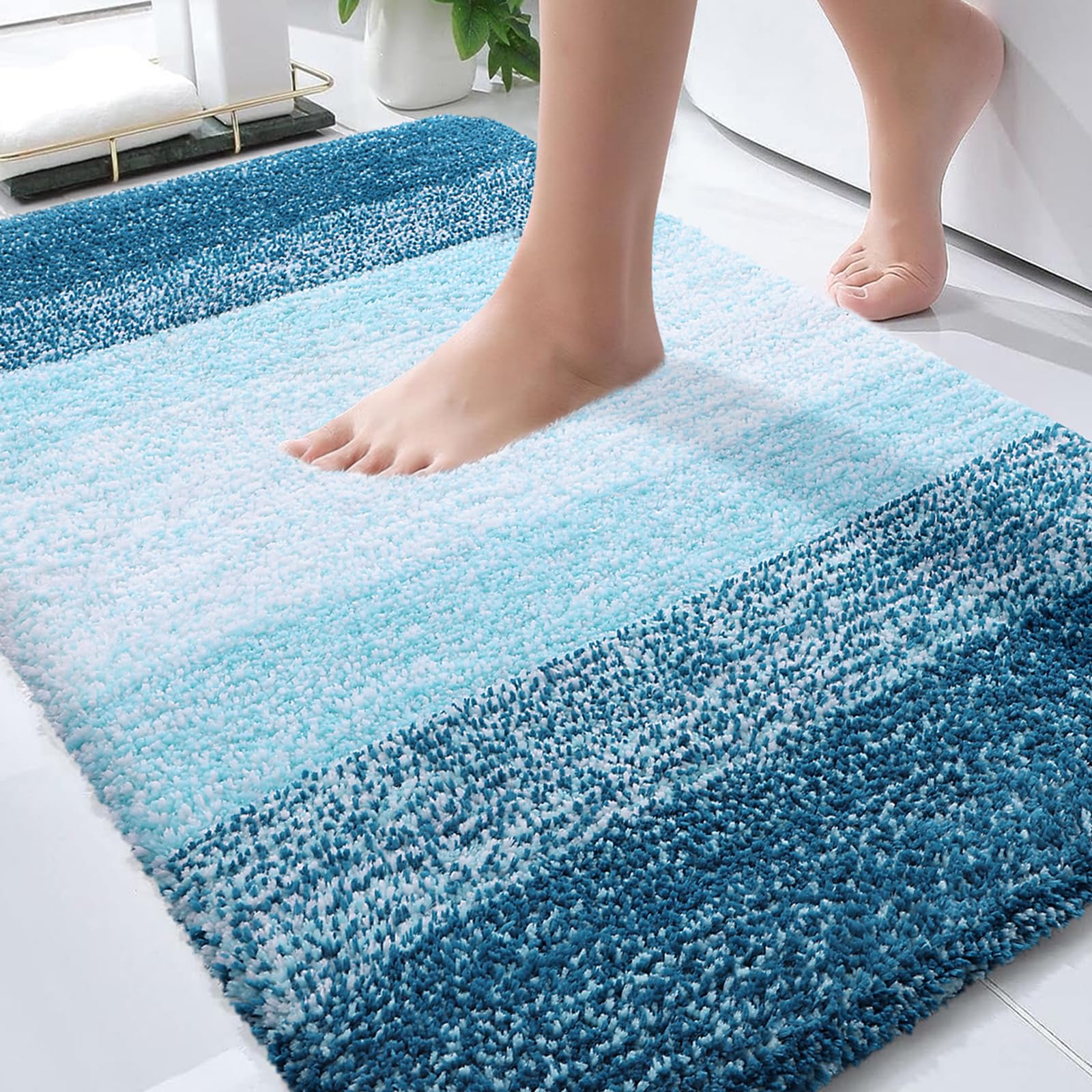 Plush Quick-Dry Absorbent Microfiber Bathroom Mat