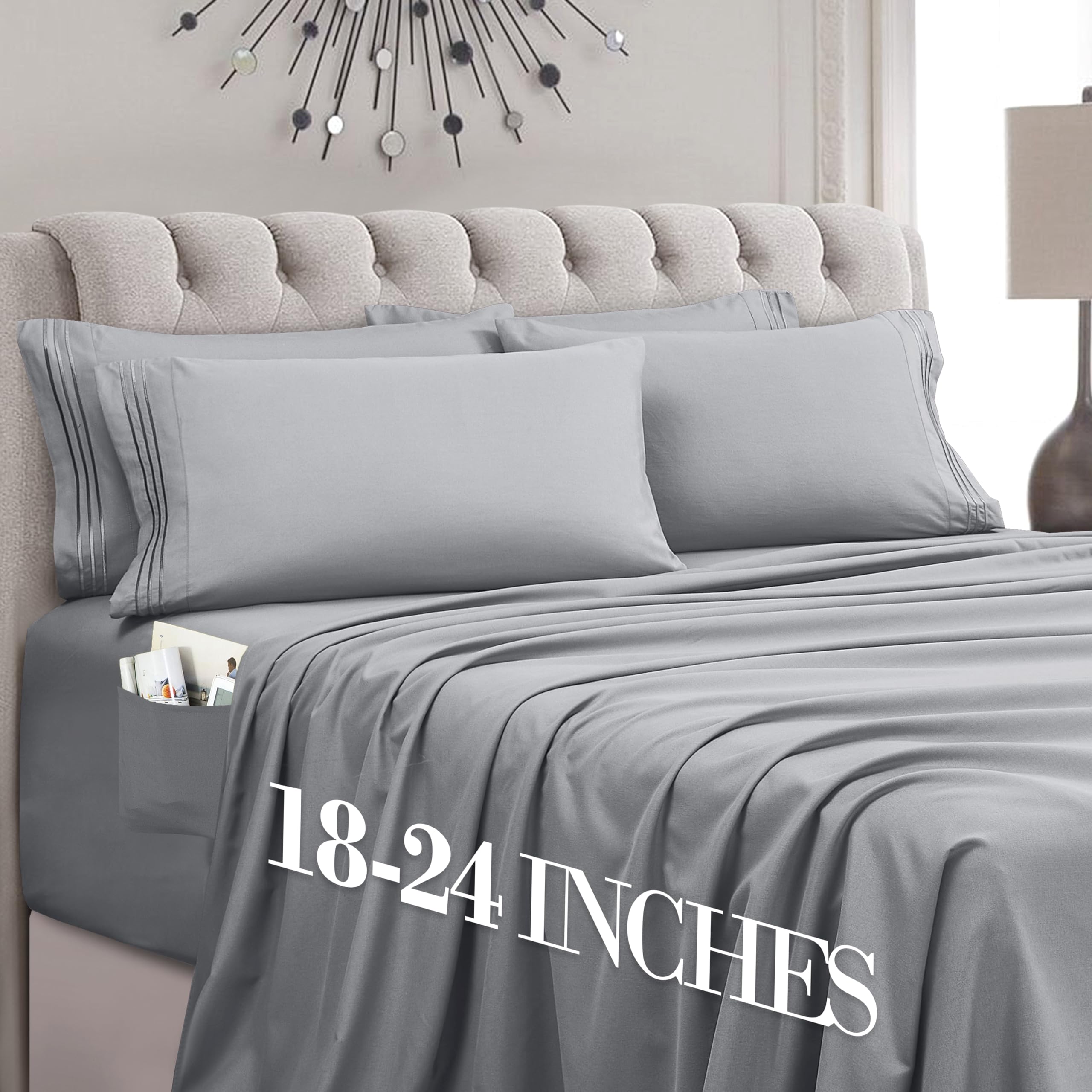 Hotel-Style Cooling Deep-Pocket Sheet Set, 6 Pieces