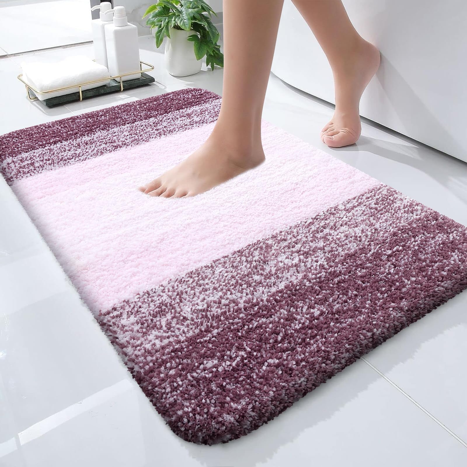 Plush Quick-Dry Absorbent Microfiber Bathroom Mat