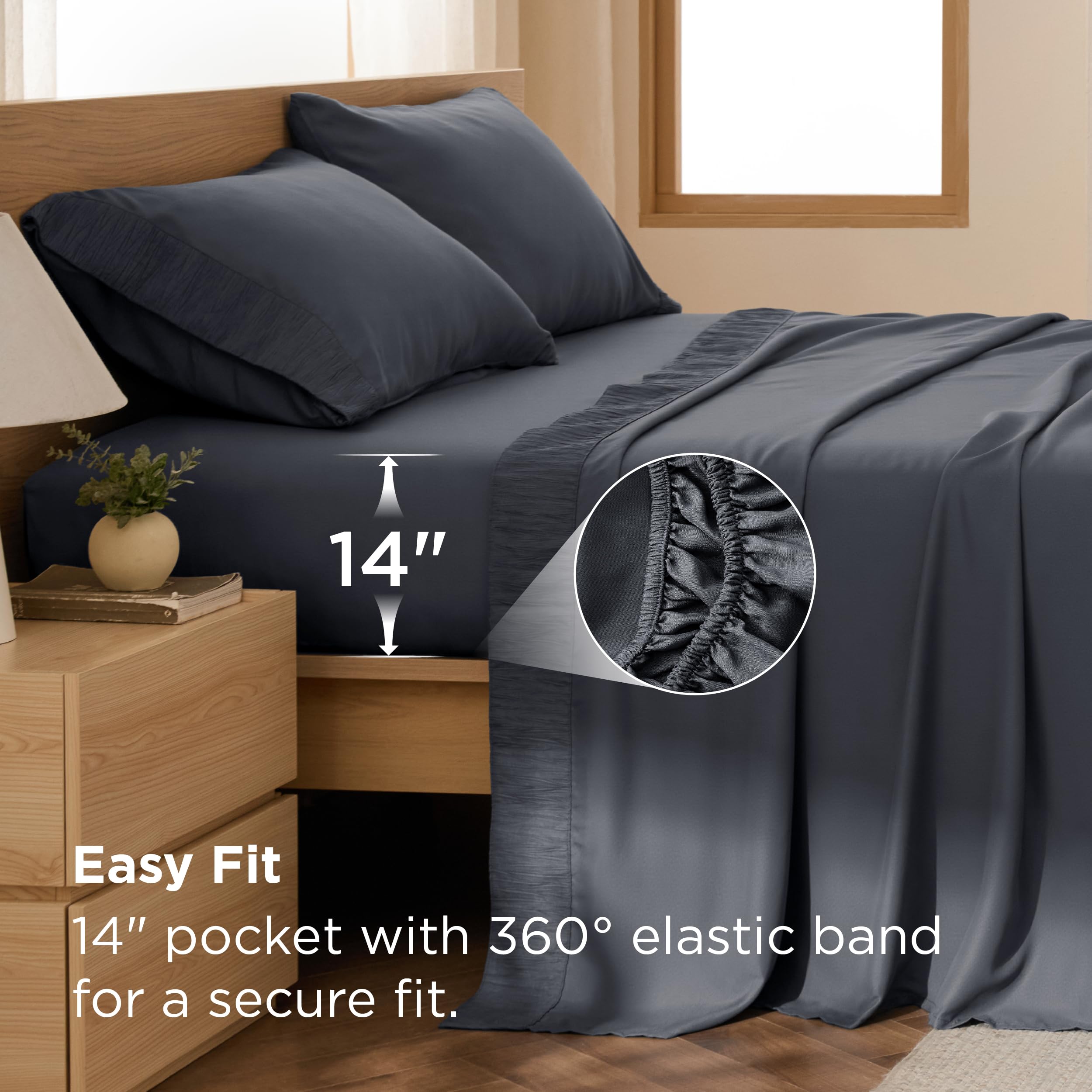 Bedsure Sheet Set - Soft Sheets - Breathable & Cooling - Hotel Luxury - Easy Care Polyester Microfiber Bedding
