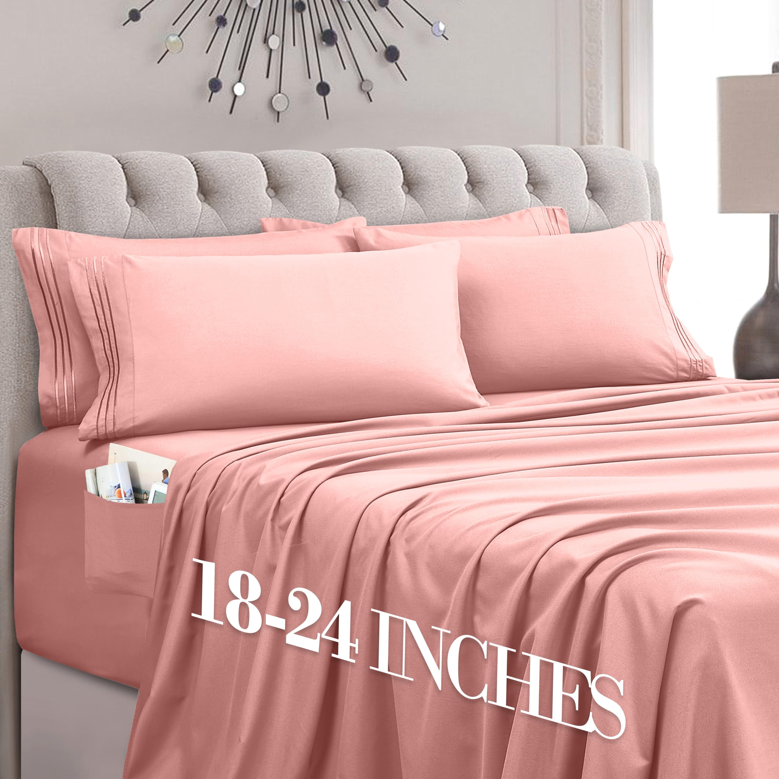 Hotel-Style Cooling Deep-Pocket Sheet Set, 6 Pieces