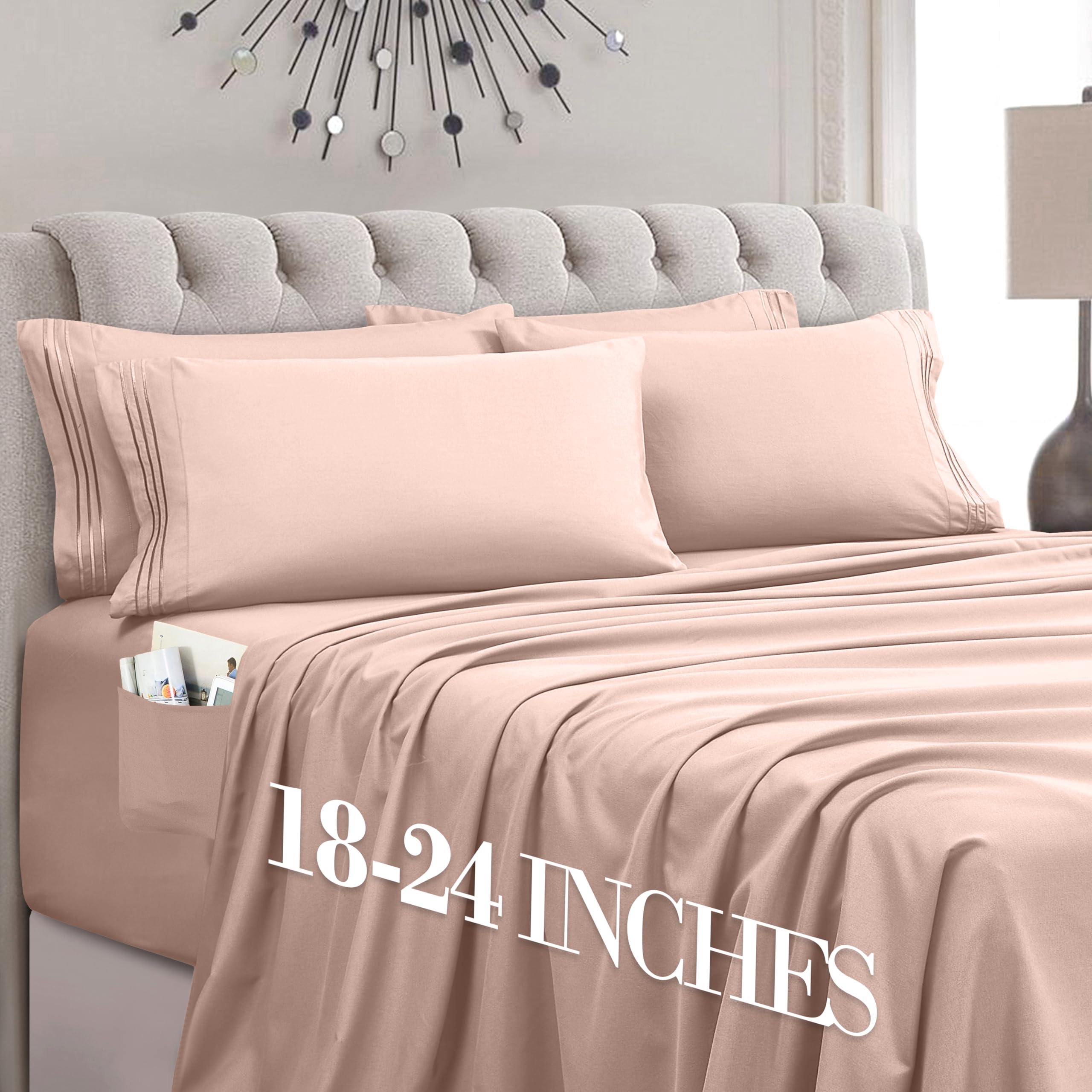 Hotel-Style Cooling Deep-Pocket Sheet Set, 6 Pieces