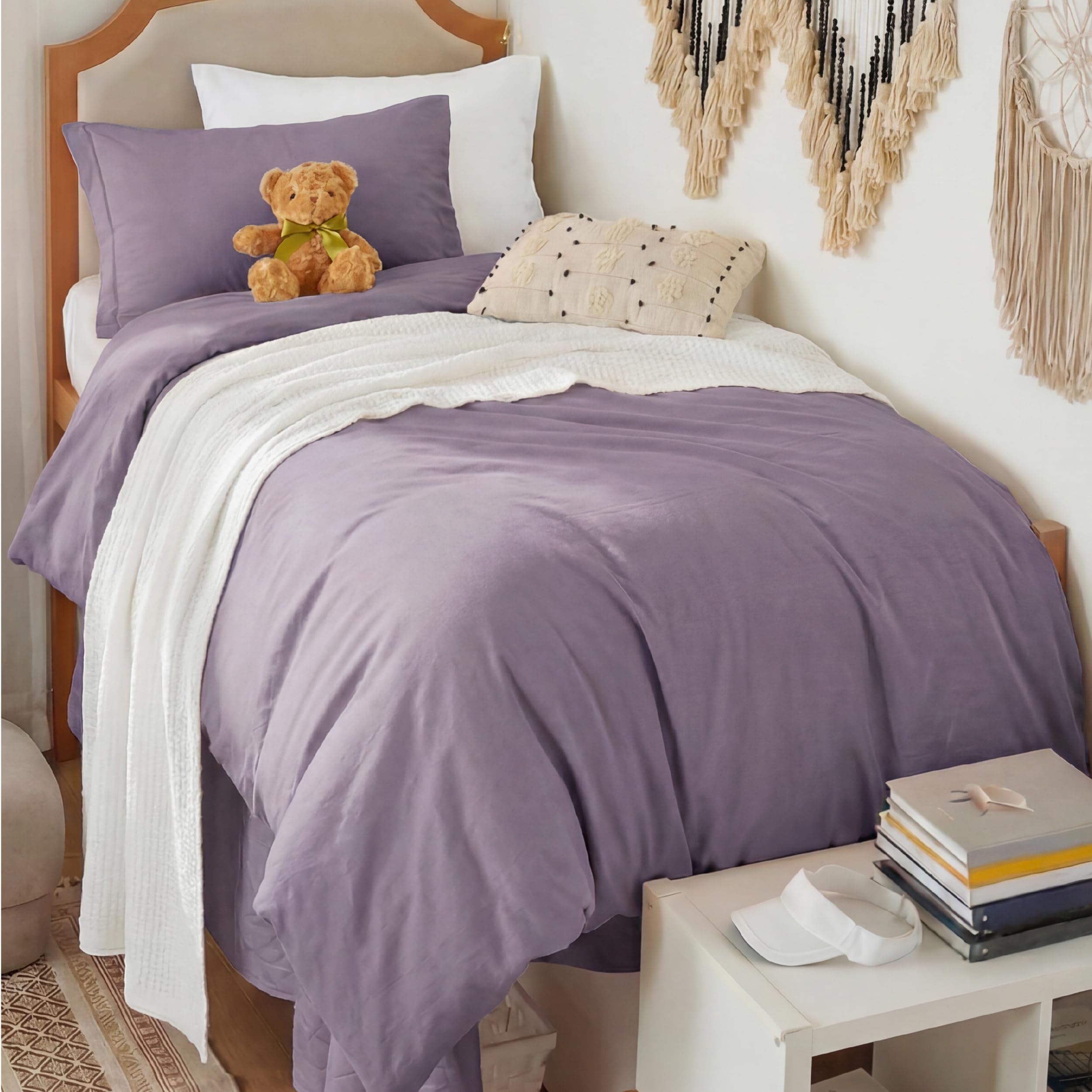 Bedsure Soft Prewashed Duvet Cover Set with Zipper Closure and Pillow Covers, Comforter Not Included