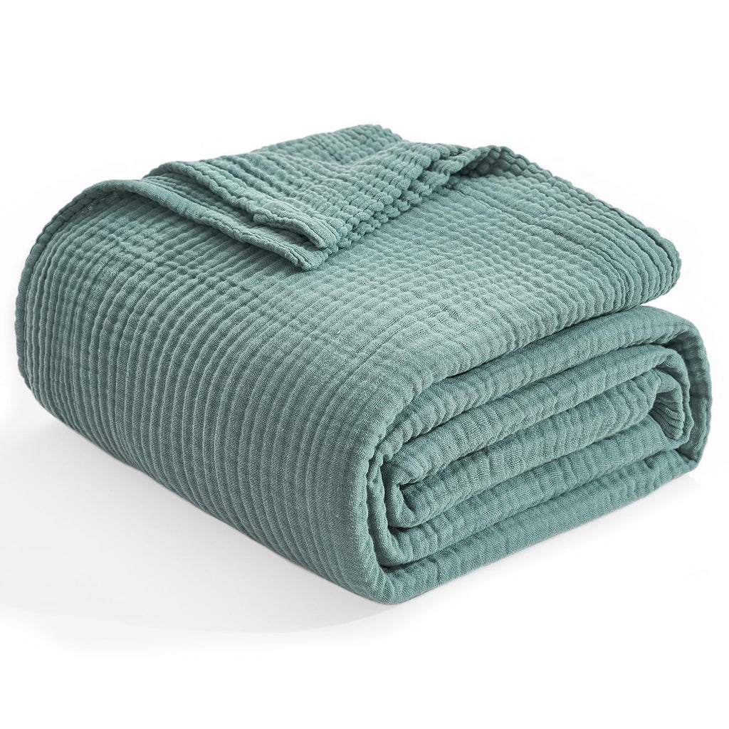 EMME Muslin Blankets for Adults Throw Blanket for Couch Breathable Gauze Soft Lightweight Airy