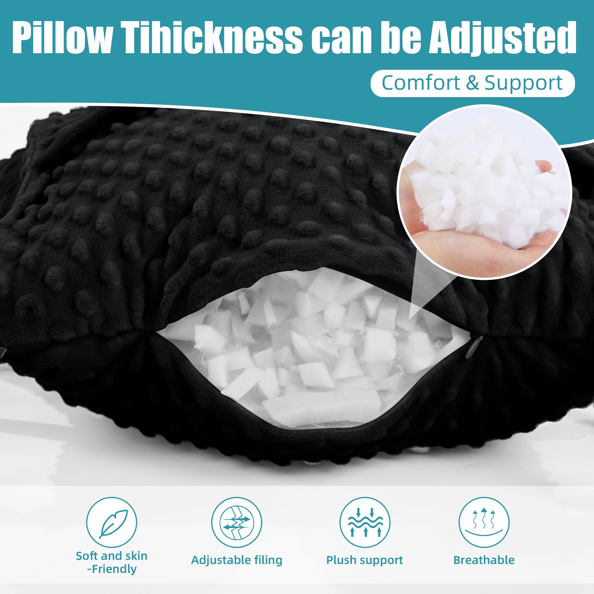 Post-Surgery Shredded Memory Foam Recovery Pillow Set