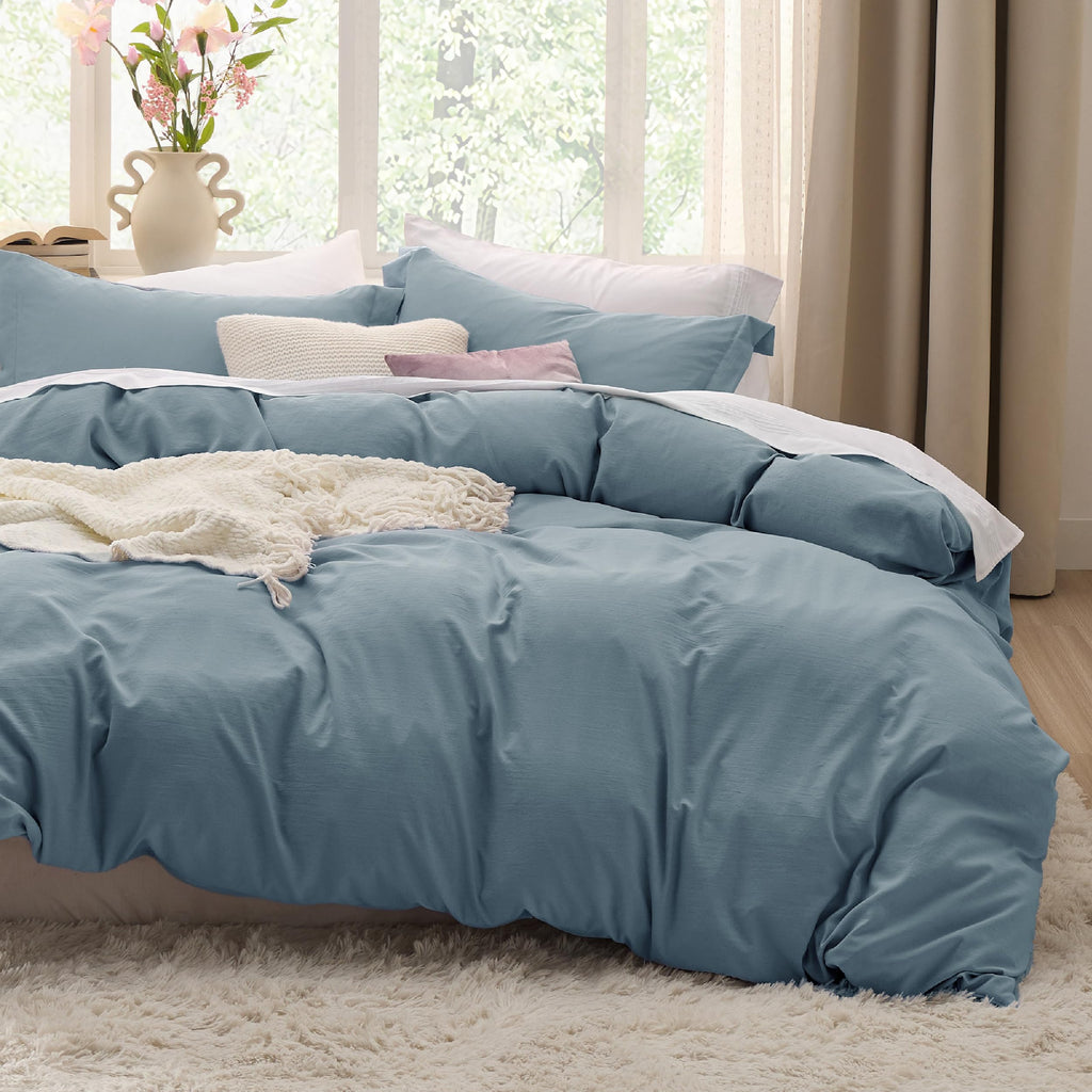 Bedsure Soft Prewashed Duvet Cover Set with Zipper Closure and Pillow Covers, Comforter Not Included