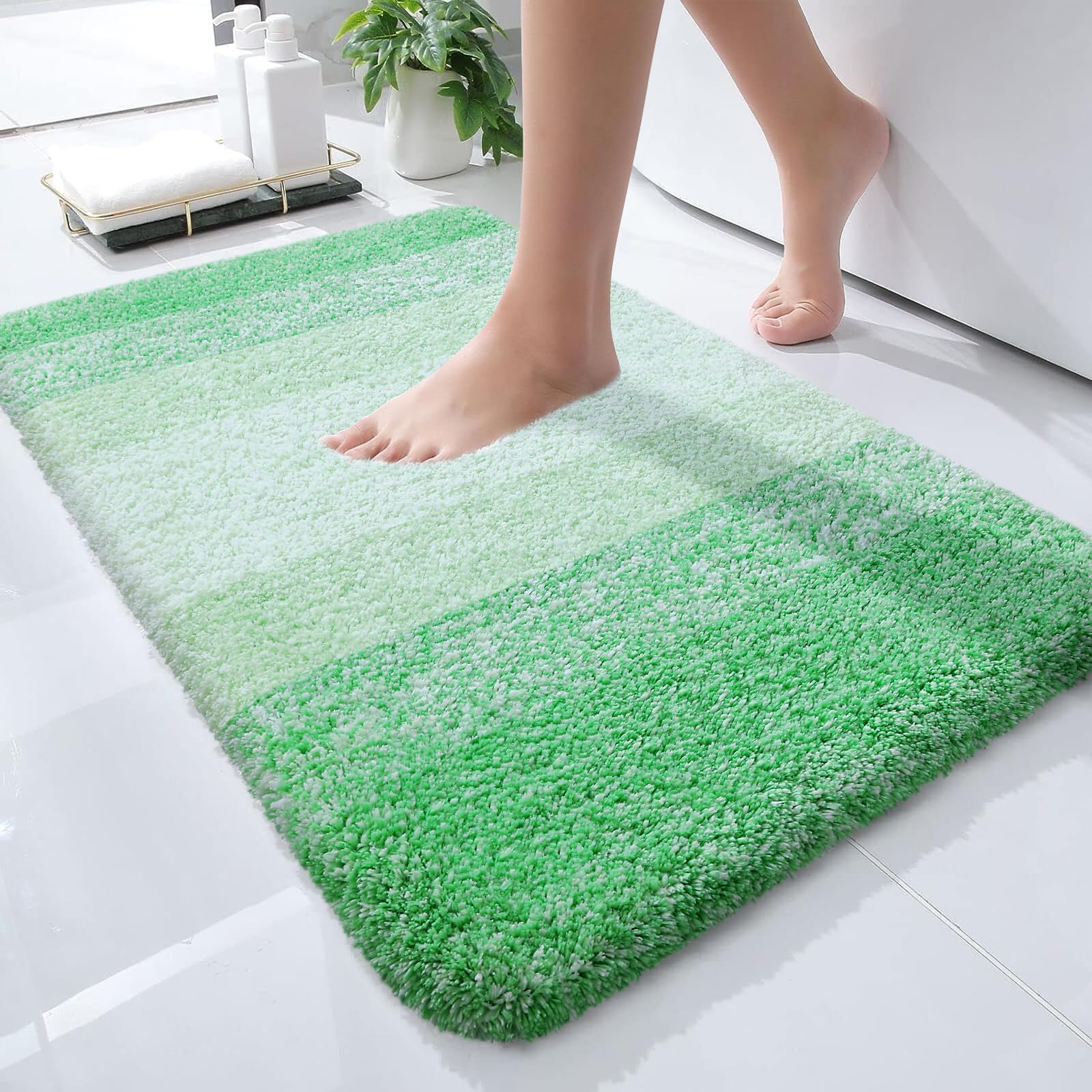 Plush Quick-Dry Absorbent Microfiber Bathroom Mat