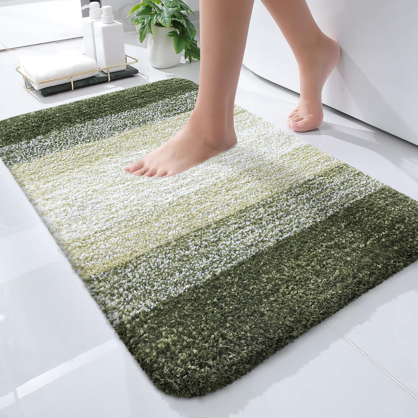 Plush Quick-Dry Absorbent Microfiber Bathroom Mat