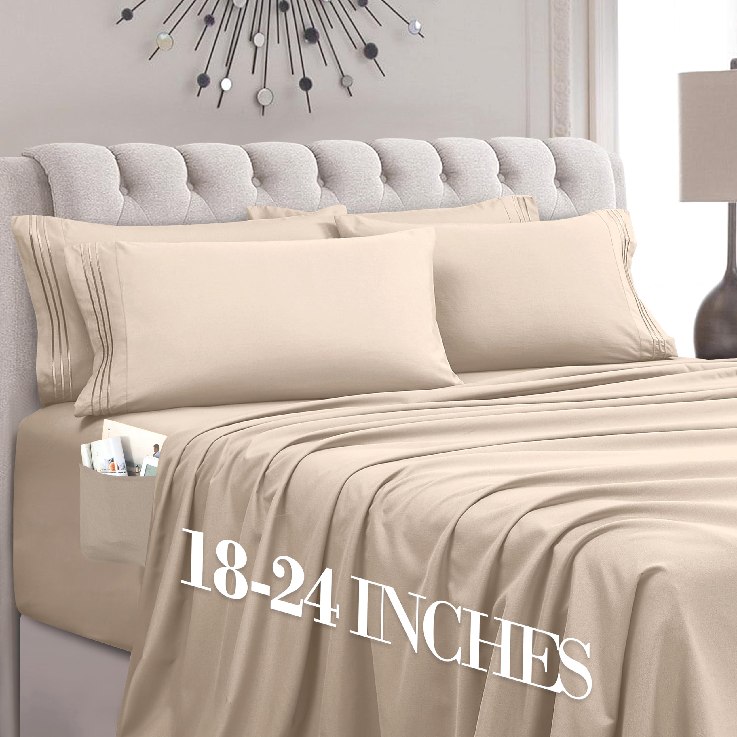 Hotel-Style Cooling Deep-Pocket Sheet Set, 6 Pieces
