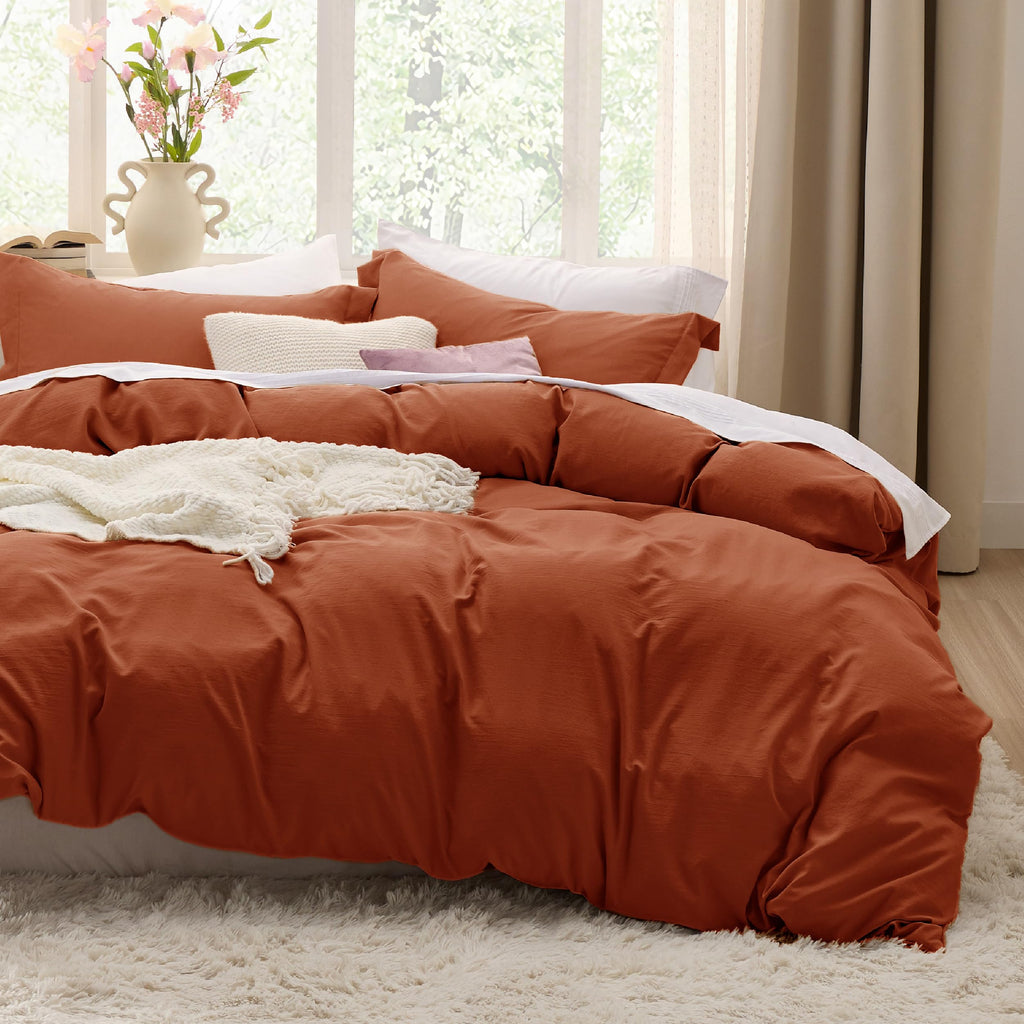 Bedsure Soft Prewashed Duvet Cover Set with Zipper Closure and Pillow Covers, Comforter Not Included