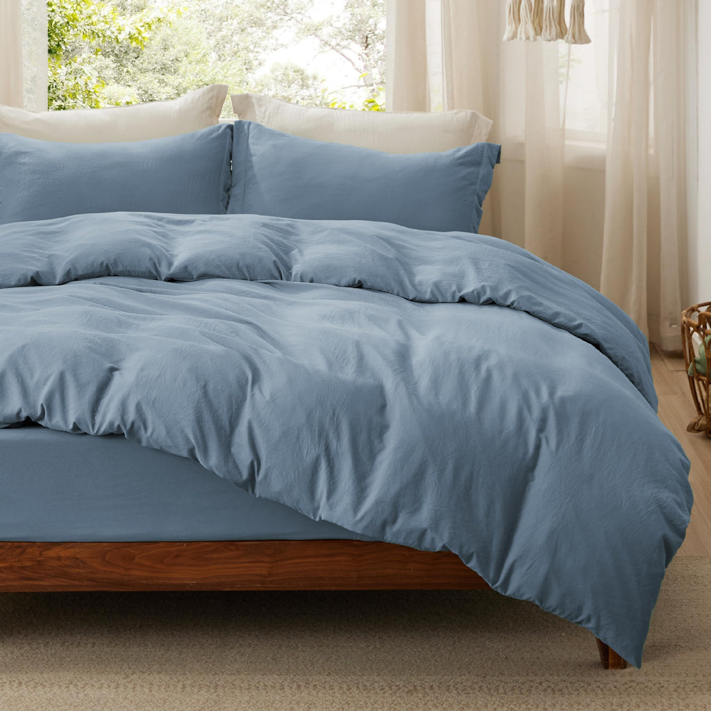 Bedsure Soft Prewashed Duvet Cover Set with Zipper Closure and Pillow Covers, Comforter Not Included