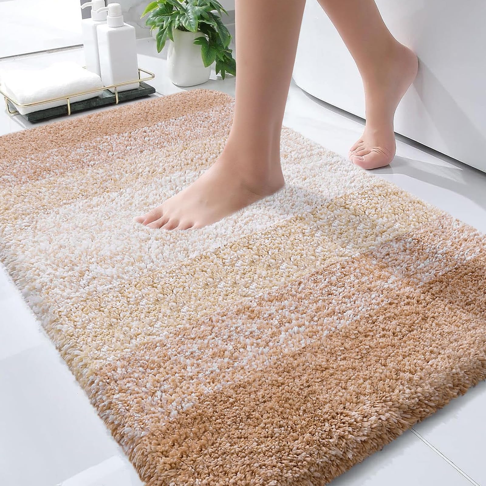 Plush Quick-Dry Absorbent Microfiber Bathroom Mat