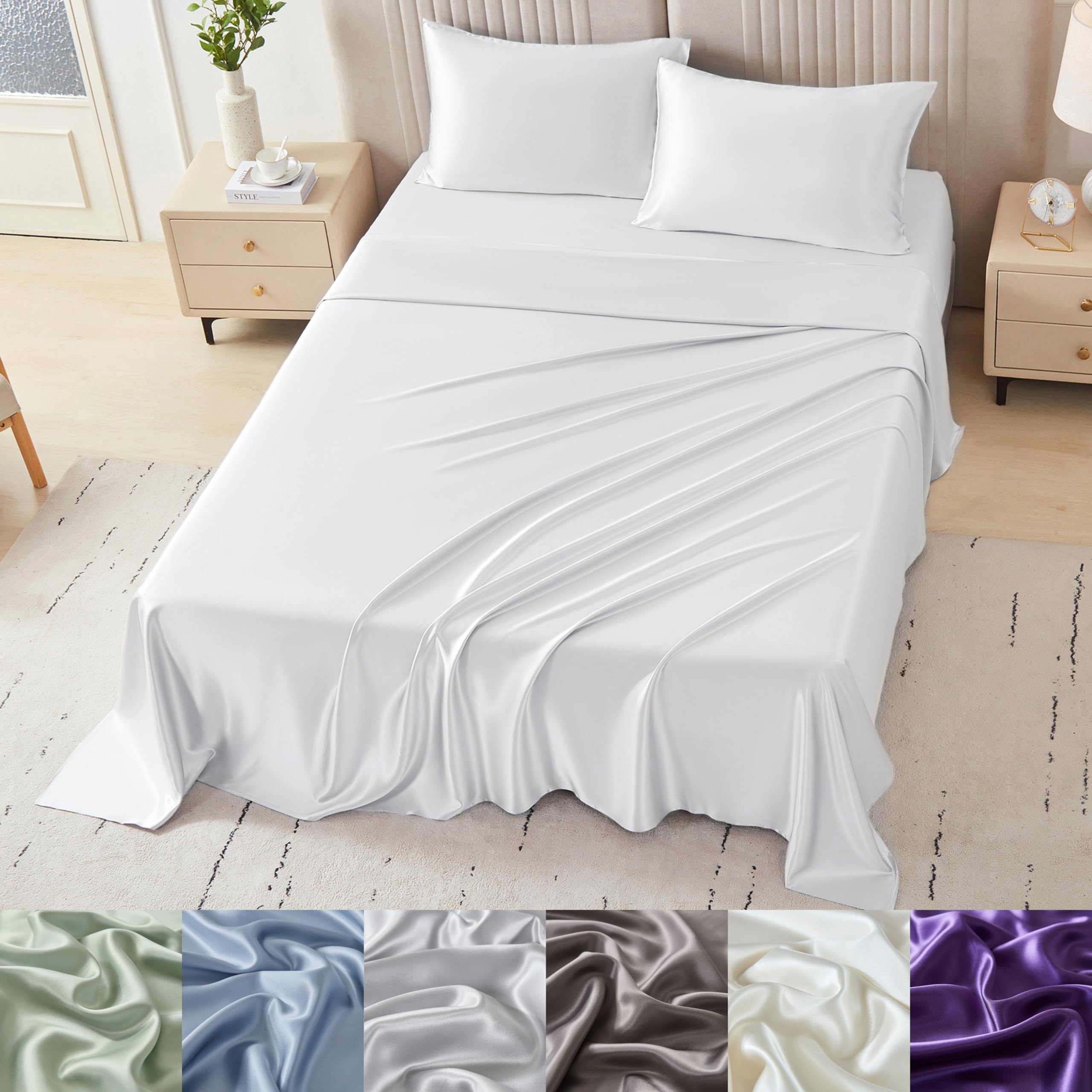 Luxury 22-Momme Mulberry Silk Deep-Pocket Sheet Set