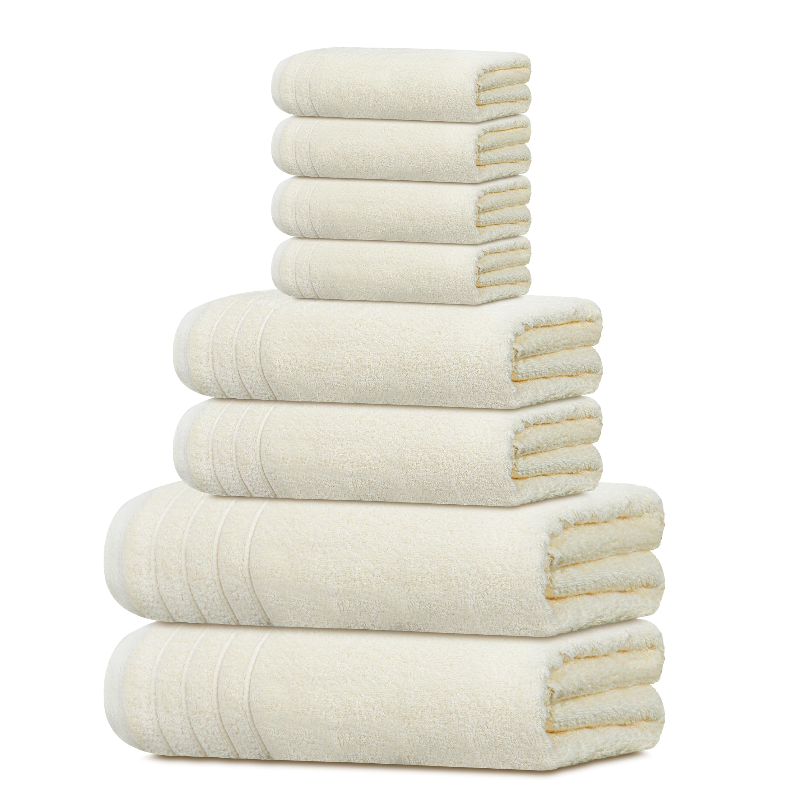 Lightweight Cotton Bathroom Towel Set, 8 Pieces