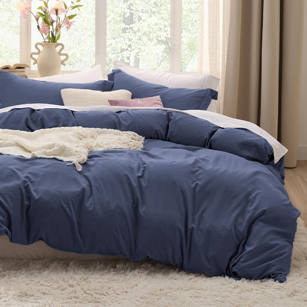 Bedsure Soft Prewashed Duvet Cover Set with Zipper Closure and Pillow Covers, Comforter Not Included