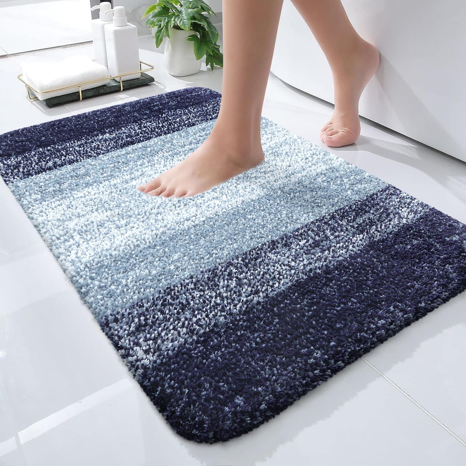 Plush Quick-Dry Absorbent Microfiber Bathroom Mat