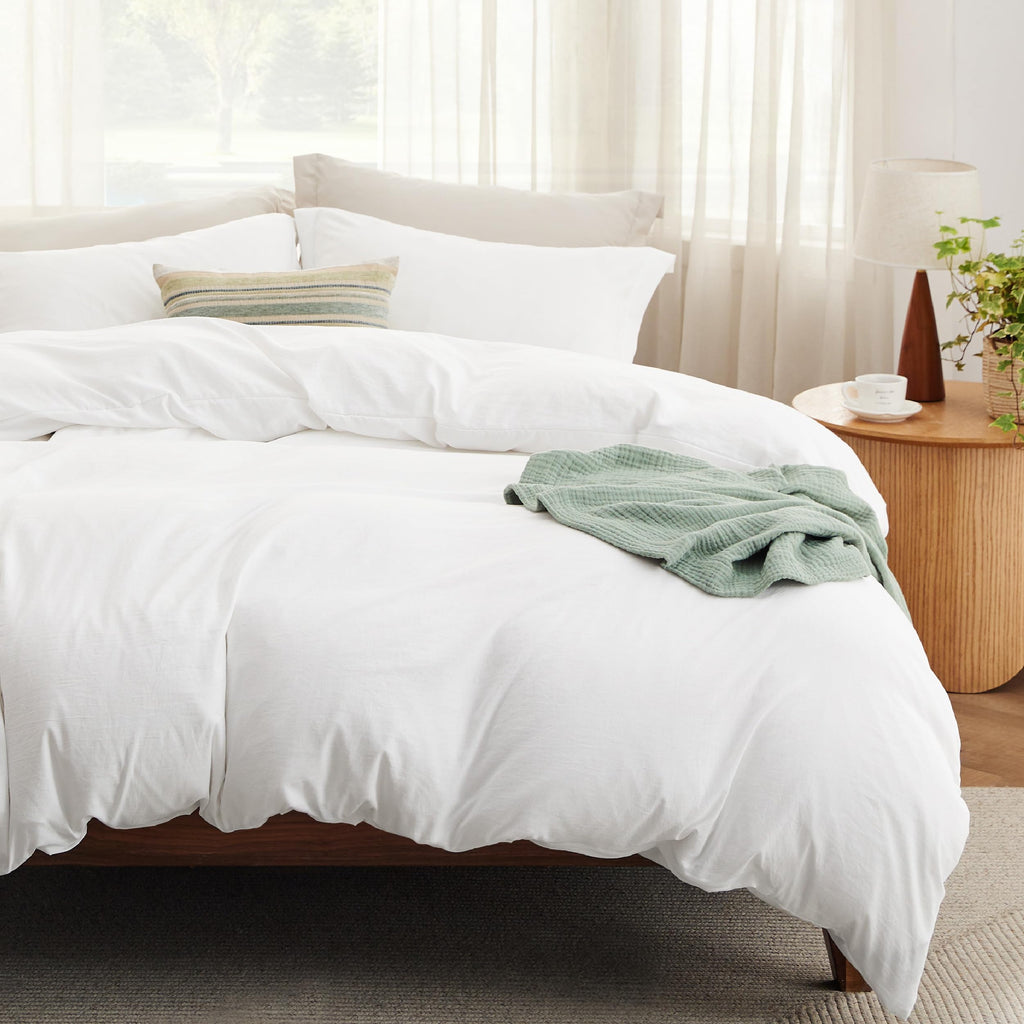 Bedsure Soft Prewashed Duvet Cover Set with Zipper Closure and Pillow Covers, Comforter Not Included
