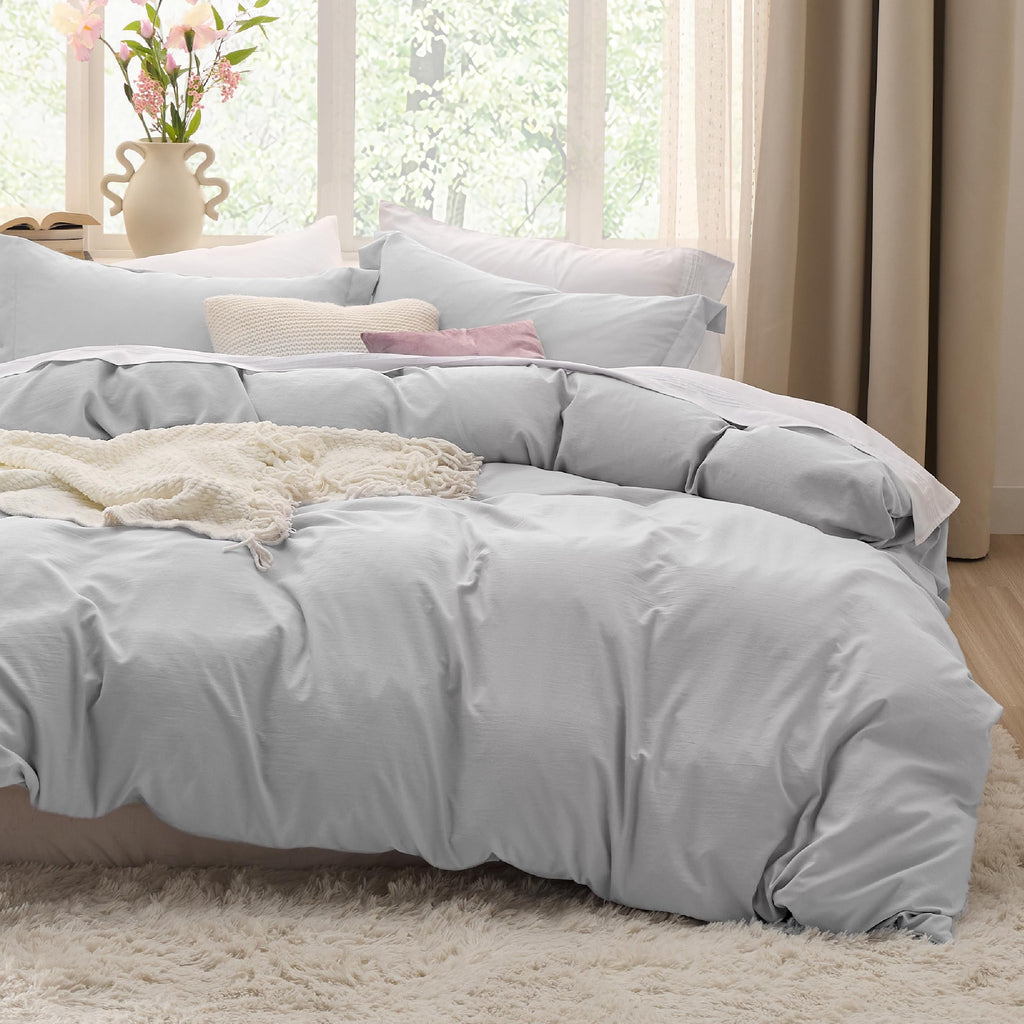 Bedsure Soft Prewashed Duvet Cover Set with Zipper Closure and Pillow Covers, Comforter Not Included