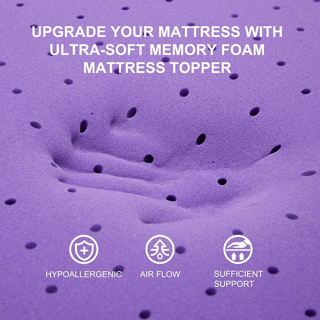 Gel-Infused Cooling Memory Foam Mattress Topper