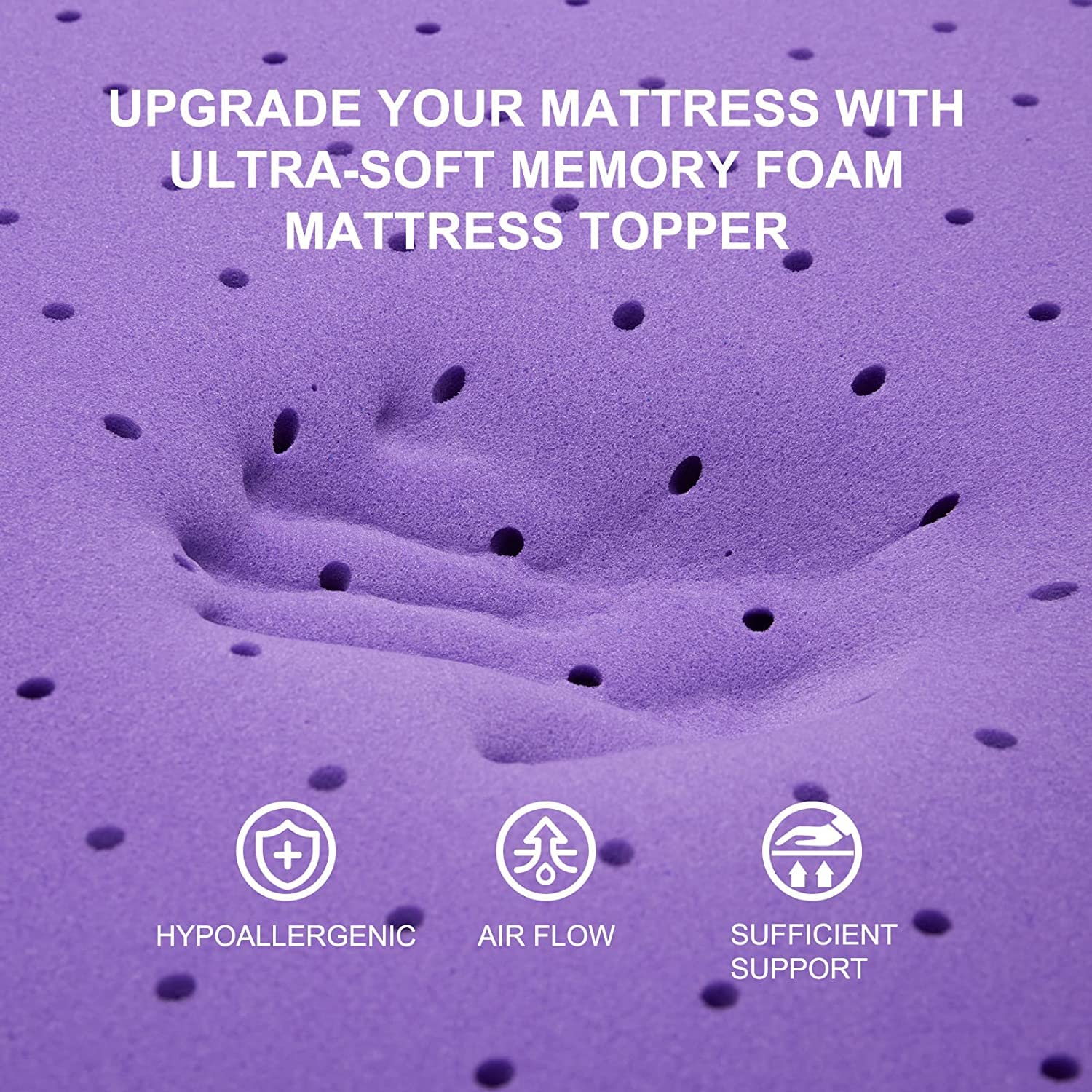 Gel-Infused Cooling Memory Foam Mattress Topper