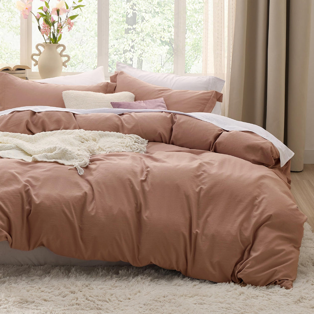 Bedsure Soft Prewashed Duvet Cover Set with Zipper Closure and Pillow Covers, Comforter Not Included