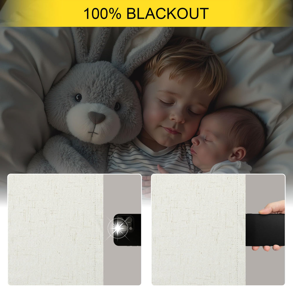 Faux Linen Thermal Blackout Curtains for Bedroom