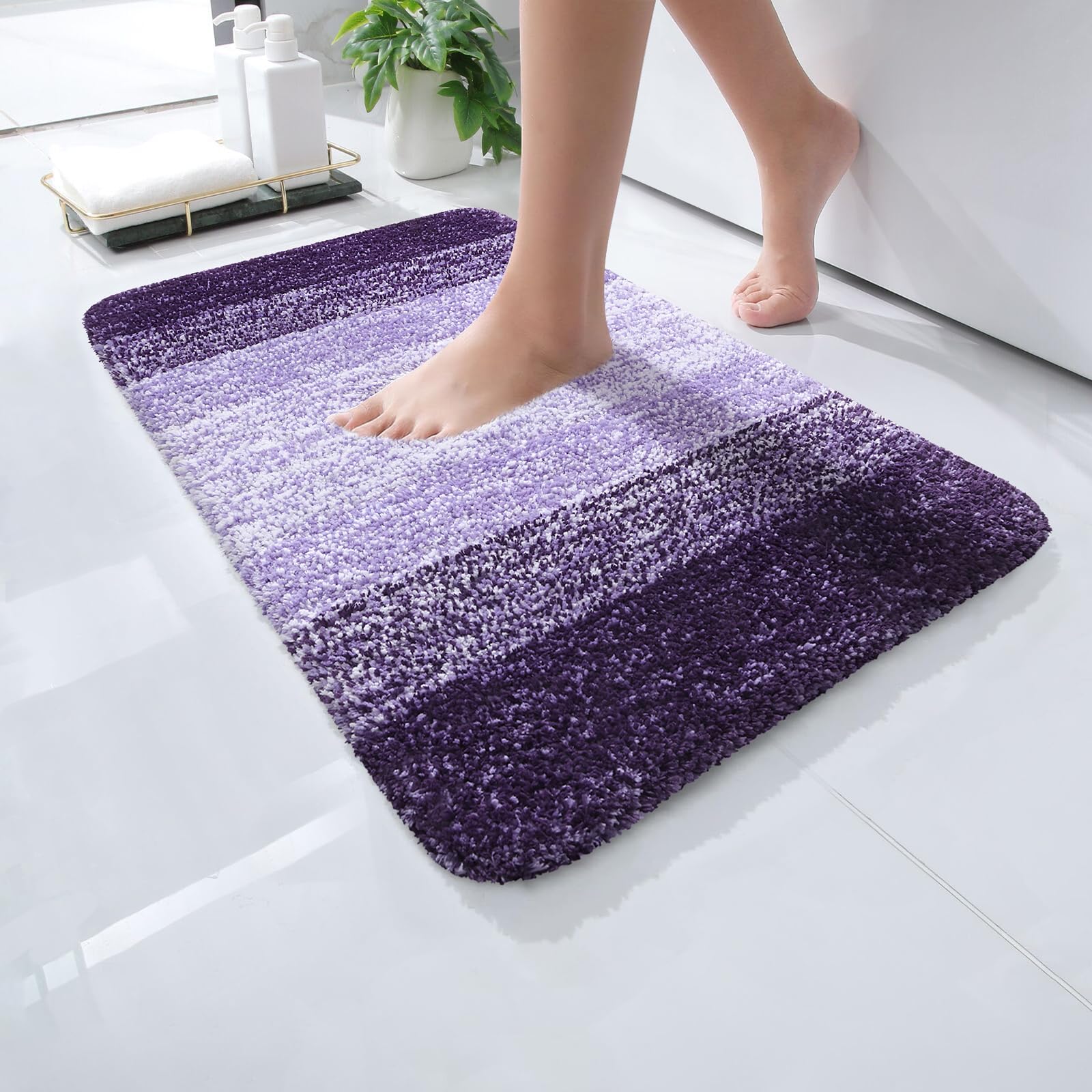 Plush Quick-Dry Absorbent Microfiber Bathroom Mat