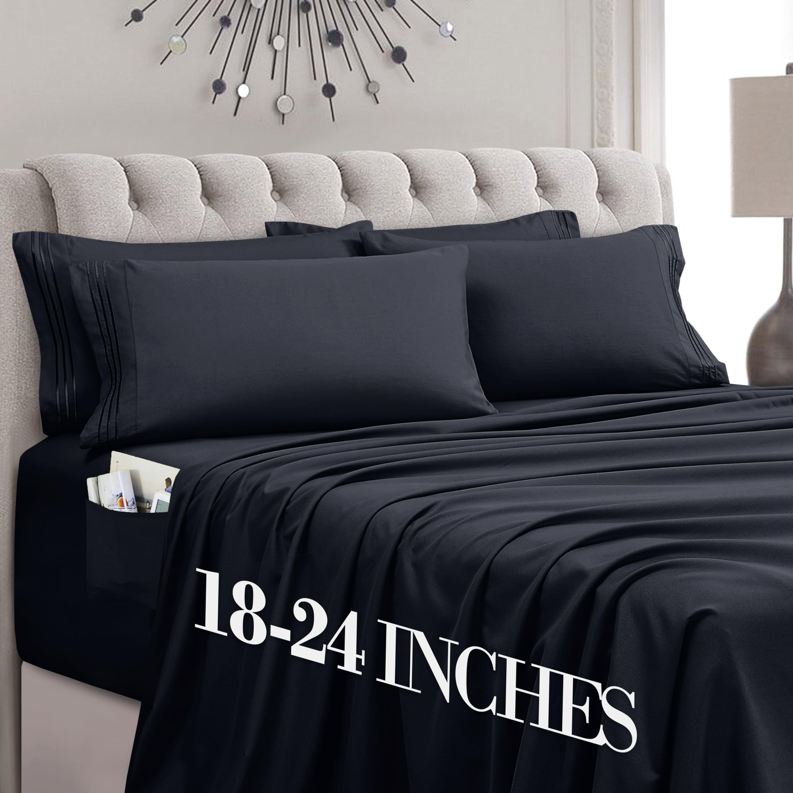 Hotel-Style Cooling Deep-Pocket Sheet Set, 6 Pieces