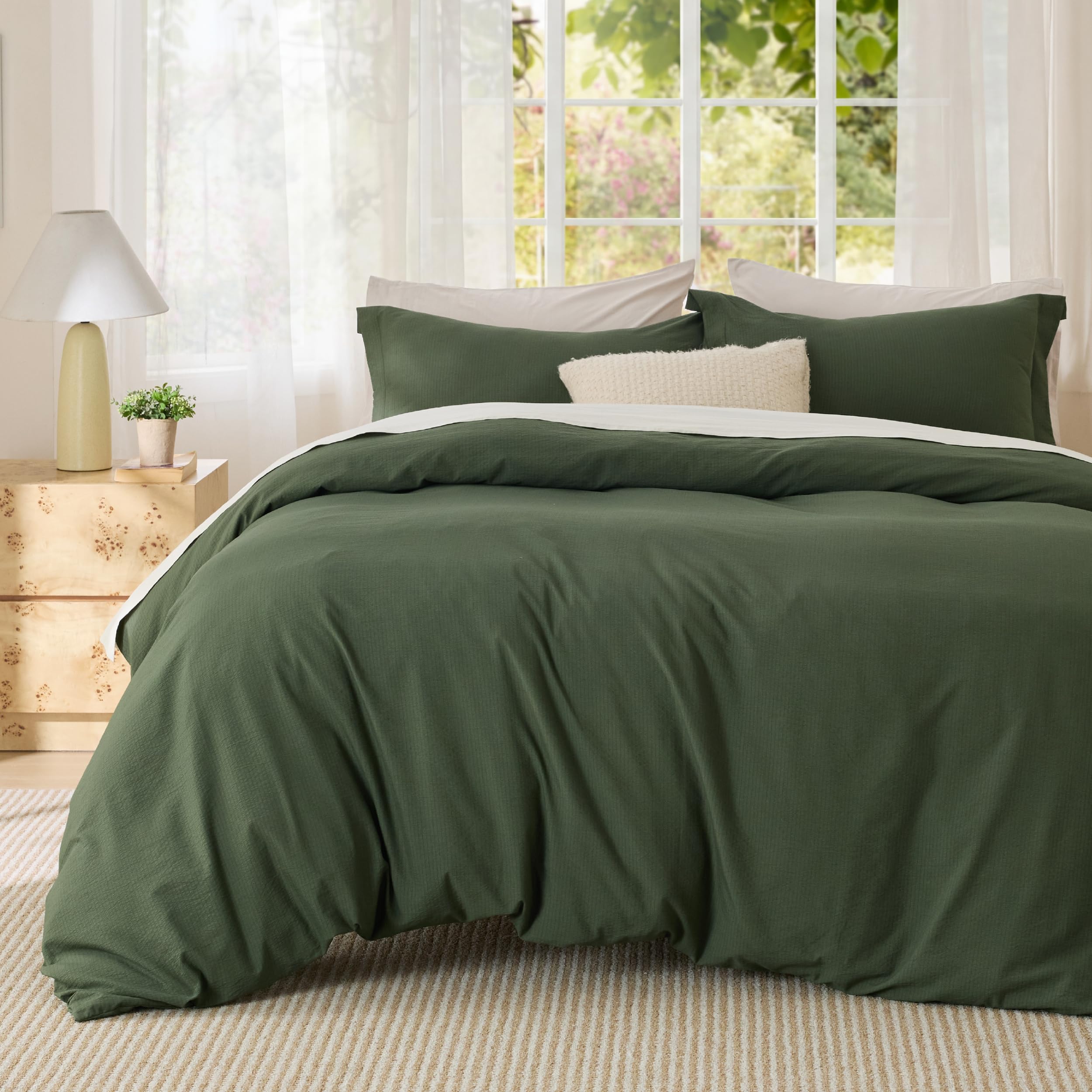 Bedsure Soft Prewashed Duvet Cover Set with Zipper Closure and Pillow Covers, Comforter Not Included
